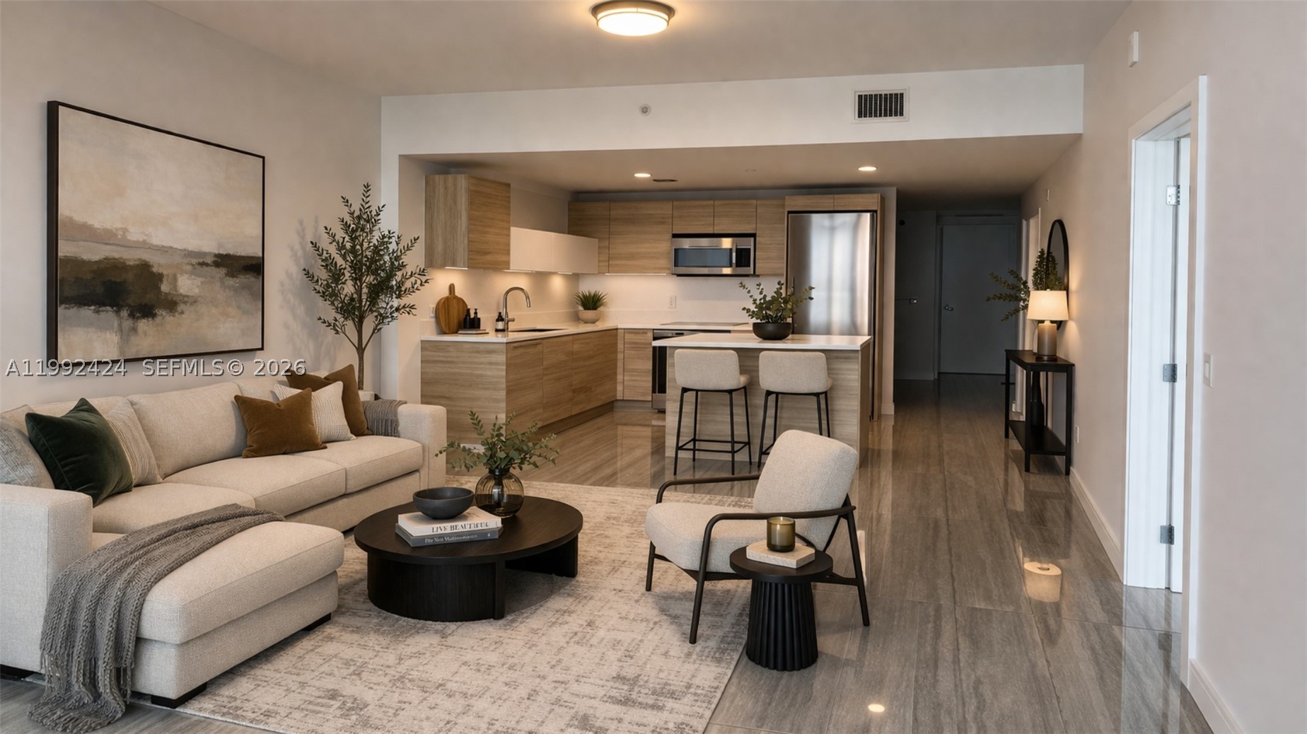Unit 2206 at The Harbour offers spectacular views of Maule Lake, city skyline, and the ocean beyond. Private elevator & foyer. 2-bed, 2-bath, open kitchen, and a versatile den used as home office, media room, or dining area. Ceramic tile floors, custom-built closets, window treatments. Turnkey opportunity: 2206 will be delivered professionally clean and painted. One assigned space plus valet access (subject to availability). Resort-Style Amenities: Fitness center, yoga, Pilates & aerobics; Spa with treatment rooms, indoor pool, sauna & steam room. Media room, billiards & poker lounge, library. Infinity-edge pool, pool bar, BBQ area, and a dog park. Tennis, racquetball, soccer & basketball courts. Aqua Activities Club: Paddleboards, kayaks & jet skis.  24H security and front desk, valet.