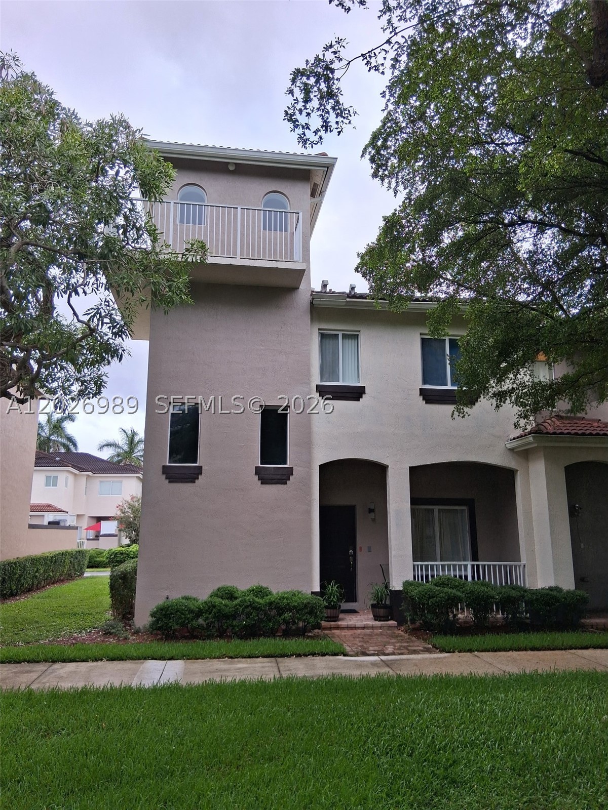 Unique, 3 story Townhouse 4 Bed 2 ½ Totally Updated with Built in Panic Room, Hurricane Shutters, All New Impact Window, AC Unit, Appliances Plus wraparound balcony. Resort Style Gated community of Arbor Park at Keys Gate. This corner townhome has 3 floors, Private wraparound balcony above the Trees to Relax. The first floor has Biometrics entrance, Tiled floors, a court yard for entertainment & a 1 car garage. The 2nd floor Wood + Master Bedroom suite, 2 other bedrooms & a Full Bath. The 3rd floor is the most unique and coveted space in this community, your 4th Bedroom/Loft/Den or Office. This home has a hidden Room for Custom Closet/Storage/Panic Room. HOA Fees Include Direct TV, AT&T Internet, Roof, Insurance Lawn Care, Exterior Painting, Home security monitoring system, Security Gate.