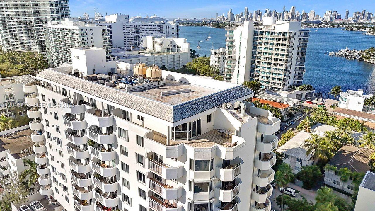 One-of-a-kind South Beach penthouse with a massive private terrace offering panoramic views of Biscayne Bay to the Atlantic Ocean. Own the sunrise and the sunset. Steps from Lincoln Road and the bay, this fully renovated residence has premium impact windows and doors throughout. Located in a full-service boutique building with a reasonable HOA. Water is included, and a Jacuzzi is permitted on the terrace.
