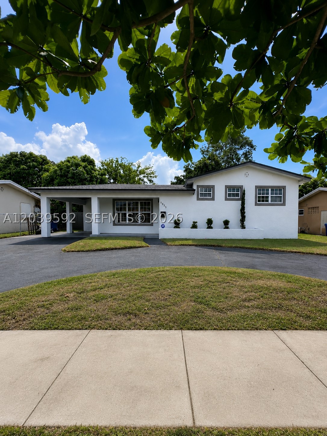 Completely remodeled 5-bedroom, 2-bathroom home in the heart of Miami Gardens! New roof! This move-in-ready residence features a spacious and functional layout with modern finishes throughout. The brand-new kitchen showcases stylish cabinetry, updated countertops, and contemporary fixtures, while the beautifully renovated bathrooms offer a fresh, modern design. Enjoy an abundance of living space perfect for entertaining. Step outside to a covered terrace overlooking a generous backyard with plenty of room for outdoor gatherings, recreation, or future enhancements. Conveniently located near major highways, shopping, dining, schools, and parks. A fantastic opportunity to own a turnkey home with exceptional upgrades. No flood zone!