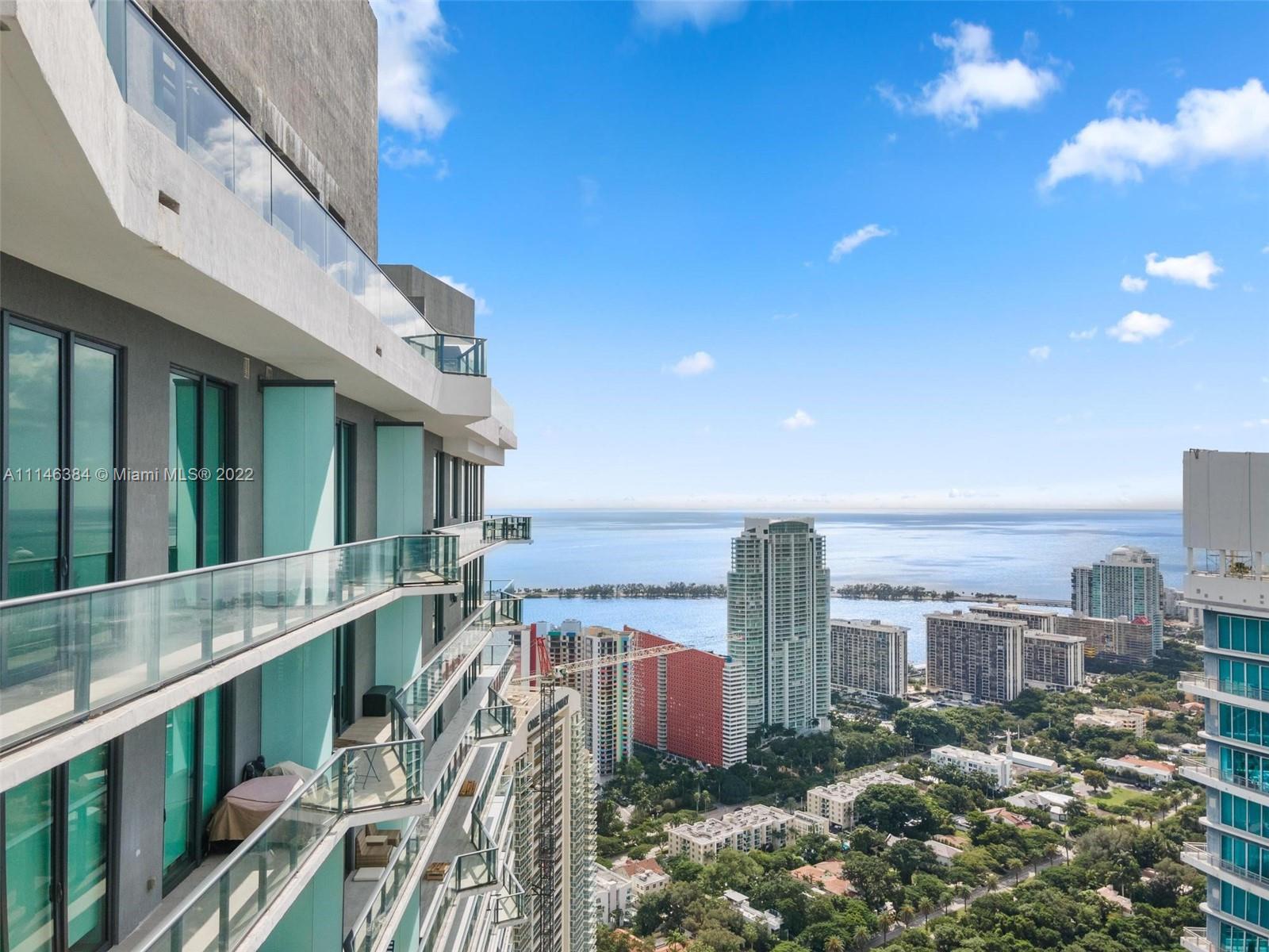 Welcome to this rare opportunity to own and design your ultimate Upper Penthouse at the branded SLS Residences in the heart of Brickell. This decorator ready, raw PH has never been lived in, boasts panoramic views to the water and skyline with ultra high ceilings within an ample (1,115 SQFT), open, split floor plan. The building offers unparalleled concierge services and amenities including a rooftop lounge and pool, ground pool, Filia restaurant, state-of-the-art fitness center and serviced SPA, theater room, billiards room, party room, business center, and discounts at SLS Hotel. Located in the heart of Brickell, it is located within walking distance from gourmet restaurants, designer shops, Brickell City Centre Mall, businesses and the beaches. Motivated seller! Investment opportunity!
