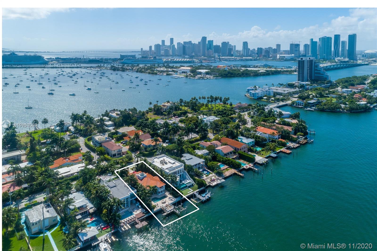 Live on the coveted Venetian Islands and bask in premier open bay views on this expansive 12,250 square foot lot boasting 70 feet on the water. Perfect opportunity to build your dream home or renovate this 5,600 square foot waterfront residence. Enjoy waterfront living with unobstructed views of the bay and Miami skyline and a private boat dock with lift. The residence features 5 bedroom, 5 full bathrooms and 1 half bath, grand entrance, double-height ceilings, elevator, formal dining room, 2 car garage, expansive principal bedroom with dual walk-in closets and a balcony with breathtaking views. The outdoors boast a pool, jacuzzi, barbeque, covered living room perfect for lounging, entertaining and taking in the amazing vistas.