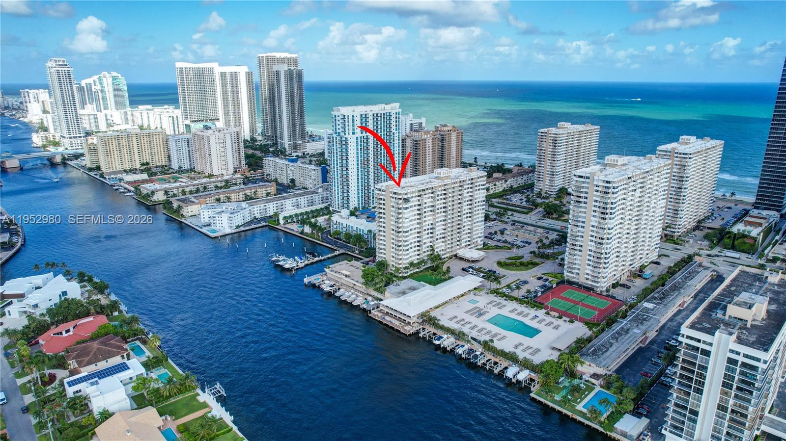 The most spectacular 2/2 unit in Hemisphere on the market NOW! Corner unit! Style reimagined! Entirely remodeled! Seller will pay the assesements! Just steps to the beach! Breathtaking, full front Intracoastal water views! A sleek, modern design with luxurious finishes. Exquisite marble floors flow seamlessly throughout! Brand new appliances. Striking onyx backsplashes add a touch of elegance. The open layout invites to an abundance of natural light, a perfect blend of comfort and high-end living, offering an unparalleled waterfront lifestyle. Perfect for investors or residents! Located in a highly sought-after area, just minutes away from top-tier shopping, dining, and entertainment. Assigned parking spot, storage. Stellar amenities! Maintenance includes also A/C and WIFI! MUST SEE!