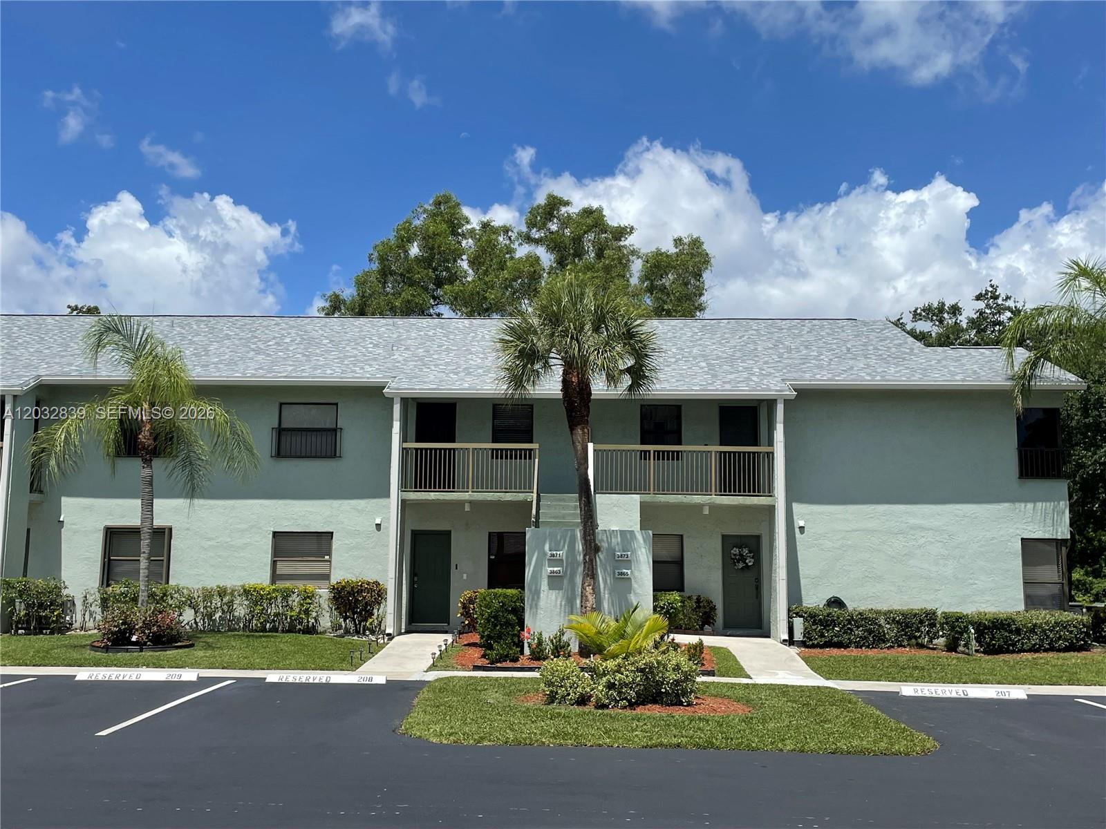 Beautiful remodeled 2nd floor condo.  Very spacious unit with 1,254 square feet.  Vaulted ceiling.  Kitchen features corian, on trend white cabinetry, glass backsplash, stainless steel appliances.  Newer central AC; washer dryer and water heater (2024).  Stunning serene lake view from spacious covered, screened in balcony.  Master features walk in closet and sliders leading to balcony.  Extremely well maintained development with great community amenities:  fitness center; tennis court, olympic pool (and smaller near by pool); playground and much more.