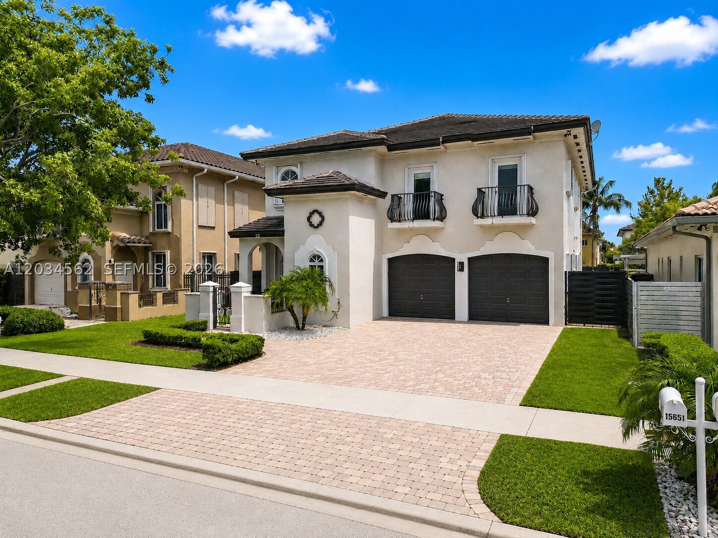 Welcome to this beautiful 2-story 4 bed, 2.5 bath waterfront home in Kendall. The expansive layout features dedicated living, family, and dining rooms, volume ceilings, and abundant natural light. This home boasts a 2020 roof, accordion shutters throughout (2020), washer/dryer (2020), all renovated bathrooms (2020), a 2-car garage, French doors, and a dedicated laundry room. Entertain easily with your large kitchen, complete with an oversized walk-in pantry. Enjoy a breakfast nook that provides the perfect place to start your day overlooking the pool. Upstairs you will find a cozy loft, which leads to all 4 bedrooms. The spacious primary has water views and hosts a massive walk-in closet along with a spa-like ensuite. 2 of the bedrooms offer private balconies. Step outside to your private backyard oasis featuring a sparkling pool with a travertine pool deck (2020) and a fenced yard (2021). Conveniently located near shopping and dining options.