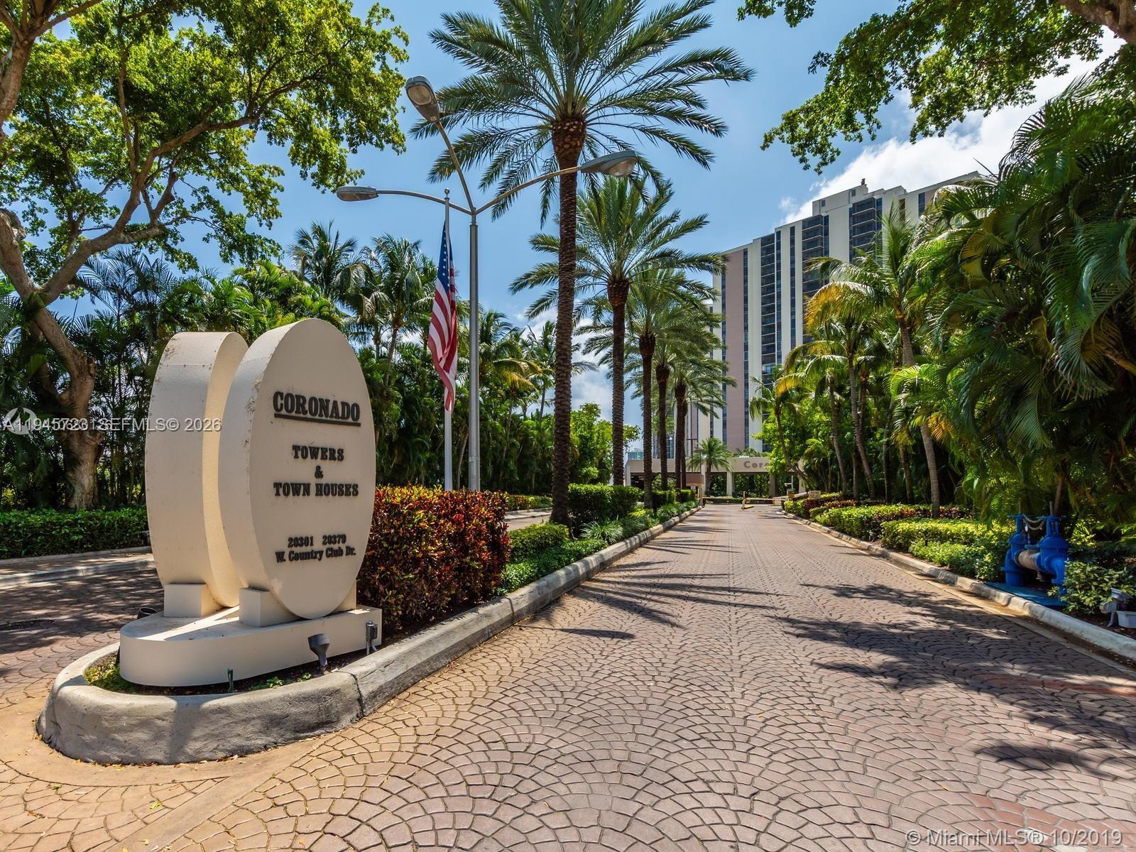 The best unit available in the best building with the most beautiful golf course views. This one bedroom one and a half bath condo is unbelievably huge and in amazing condition. The unit was remodeled, repainted and is ready to be yours. Unit comes furnished. Hard wood and tile floors throughout the unit. 2 big walk in closets and endless storage space. The balcony is double size and it has accordion shutters. The most amazing part of this unit are the breathtaking views! you will fall in love instantly. The building has been remodeled everywhere and it looks amazing. The complex is secured with 24hr security and service. A parking garage, Beautiful lobby, swimming pool with Jacuzzi. Top rated school district and very close to houses of worship shops and restaurants.
