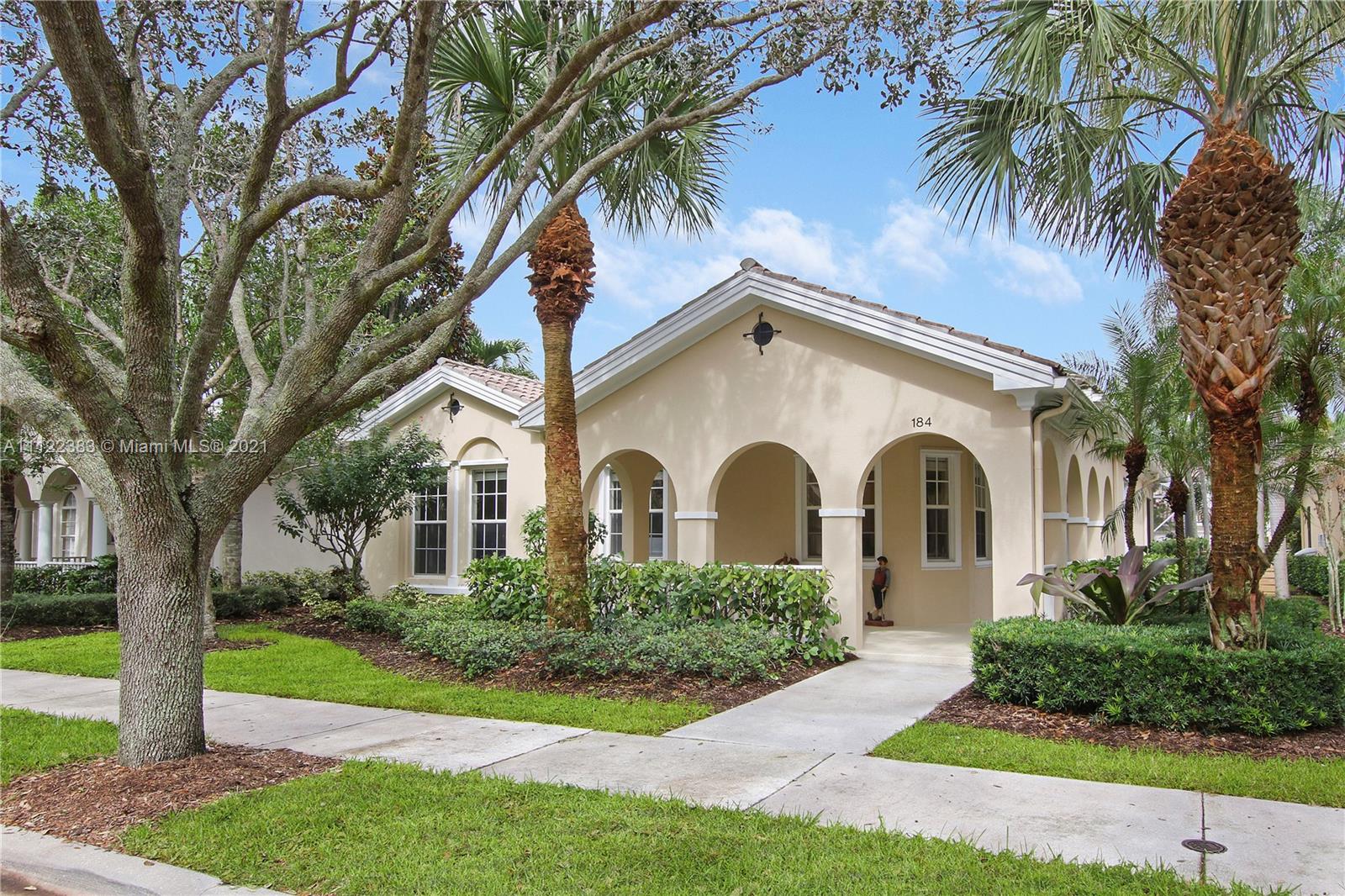 Immaculate 3 bedroom 2 bath Single family home with screened in salt water pool in Abacoa. Top rated schools. Fenced in area for small fur babies. New Sherwin Williams Interior Paint throughout 7/21. Custom entertainment center with Shiplap. High ceilings with recessed lighting. Extra tall doors. Kitchen with 42" white cabinets, brand new stove 8/21 and newer Miele dishwasher. Also, front load washer /dryer with pedestals. 18" tile throughout. Split floorpan. 2 expansive outdoor sitting areas. 2 car garage with custom cabinetry and built in overhead storage. Garage walls and ceiling freshly painted 5/21. Paver driveway. Exterior of home pressure cleaned 11/21.