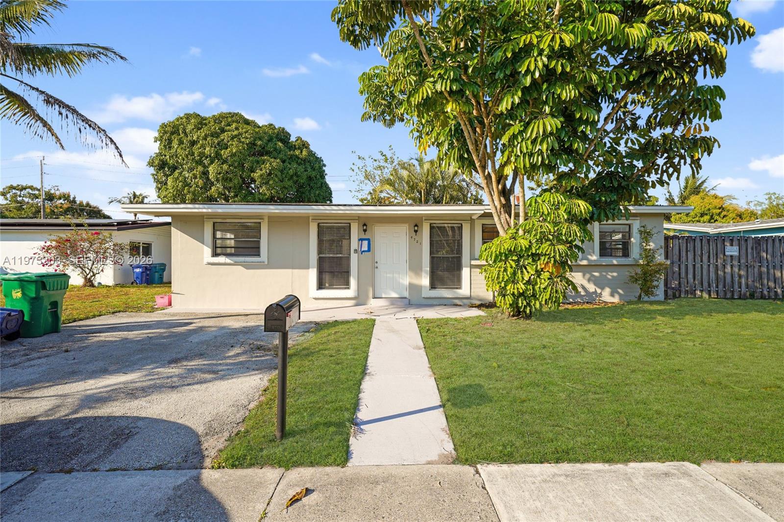 Single-family home with a new roof, HVAC and no HOA. Featuring 3 bedrooms and 1.5 bathrooms with 1,117 sq ft of living space on a spacious 7,005 sq ft lot. This property offers walk-in closets, stainless steel appliances, and ceiling fans. Enjoy a large backyard with plenty of room to add a pool, plus a private driveway for convenient parking. A fantastic opportunity with space, comfort, and potential!