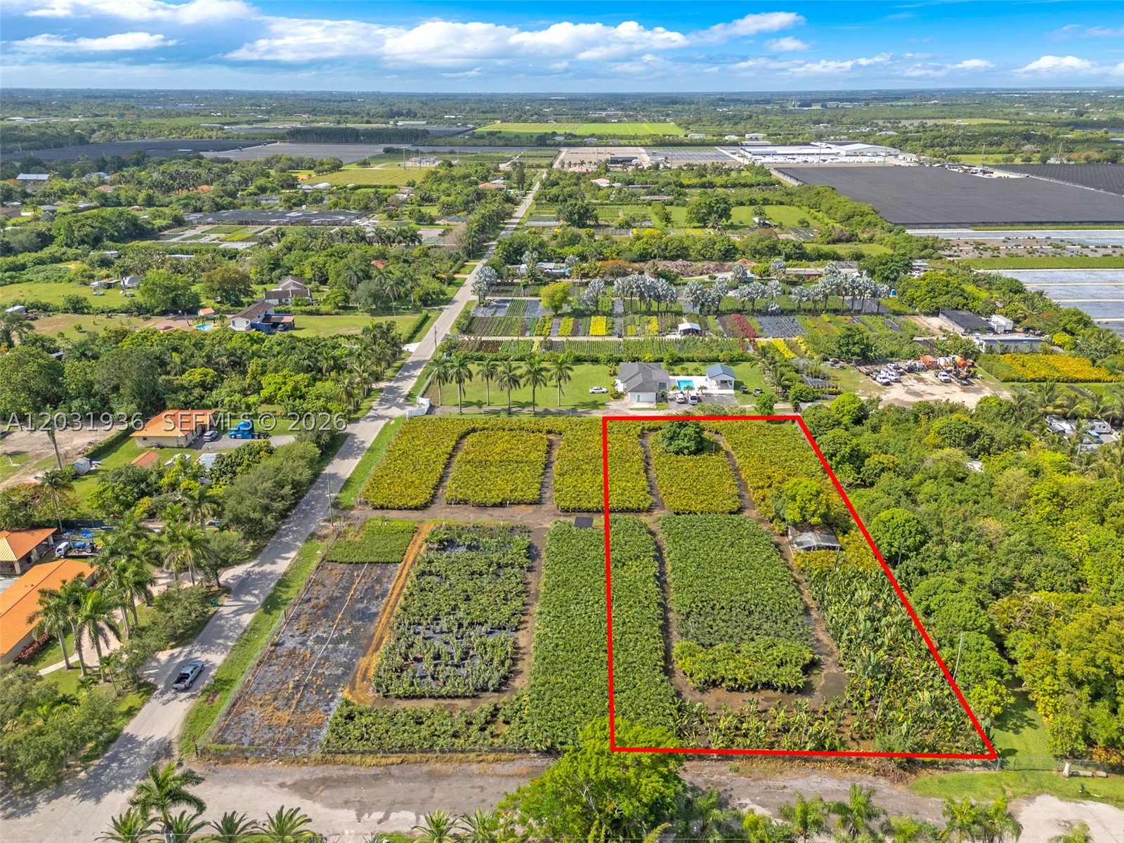 1.26 ACRES THIS IS well maintained PIECE OF PROPERTY rented to plant nursery on a month-to-month basis in north area of Redland.  This is the interior lot the corner is also for sale, could be 2.5 Acres...Tenant would love to remain.... There are some amazing larger homes being built in area. Only 1 PARCEL PER 399K LIST PRICE
there are 2 parcels side by side being sold at 399 each. Owned by same party. north south frontage 9'foot of elevation, area is well /septic, no water bills only $80 a year to storm water utility, located in unincorporated Miami Dade means no city tax only county tax. LOCATED CLOSE TO EVERGLADES THE SUNSETS ARE AMAZING. AGRI EXEMPT PROPERTY WITH EXEMPTION OF $298,000 OFF PROPERTY ASSESSMENT. LOW TAX'S $75. A YEAR. WOW! THIS IS ALL ABOUT THE LIFESTYLE. photos on the way! this is the interior lot,