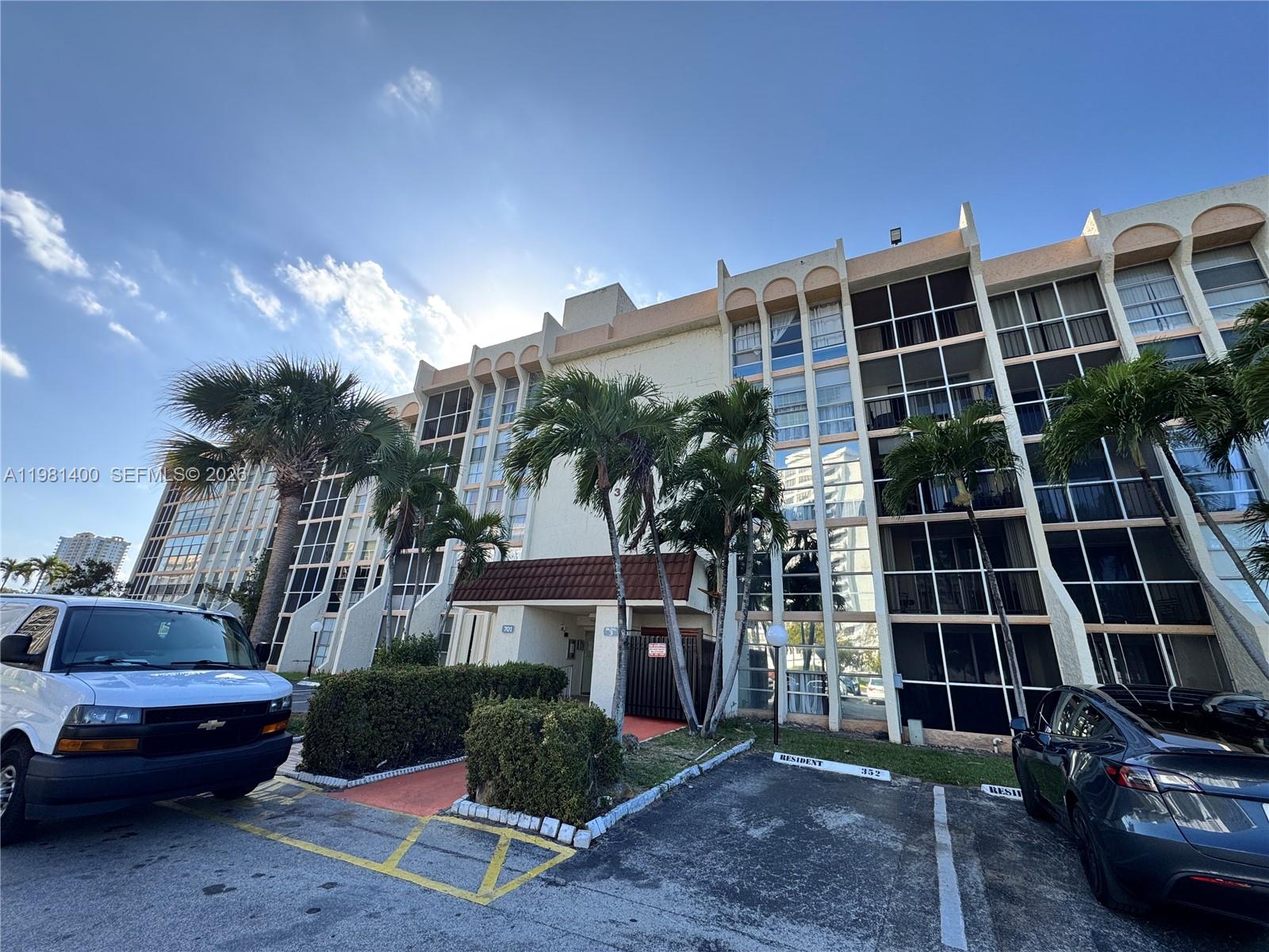 Great opportunity to own the perfect investment property. Currently rented with the best long term tenant (8yrs) 1750.00 per month. The unit needs personal touches but the tenant want to stay. Amazingly located in three Islands, close to everything: restaurants, shopping, Walmart, Publix, right by the intracoastal. The unit tax card stated is a 2 bedrooms 1.5 bathrooms. 2 bedrooms is a den but very easy to completely close it. Tenant in place and need appointment to show it.