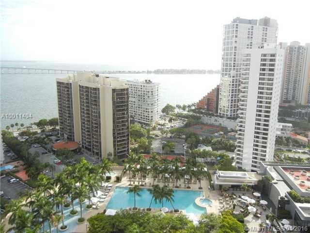 Rent this “Furnished” 2-bedroom condo with direct water views and city views. Condo is fully furnished with bedding towels, sheets, kitchen utensils etc. Building located in the heart of Brickell Financial District walking distance to retail shops at Mary Brickell Village, restaurants and entertainments.