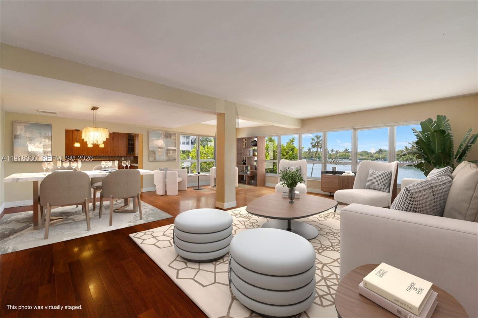 Sweeping views of the water and Indian Creek Island fill this 1,820sf 2bed/2.5bath corner residence at the iconic Blair House, perched on the southernmost tip of Bay Harbor Islands. Designed by Herbert Mathes, this well-maintained MiMo treasure has its 50-year recertification and boasts 9’ ceilings, open living spaces, and abundant natural light. The unit features impact windows, in-unit washer/dryer, and an extra storage room. There is space to create a 3rd bedroom, if needed. Amenities include a heated bayfront pool, gym, floating dock, BBQ area, doorman, and bike/kayak storage. HOA includes reserves, AC, internet, water, and more. Walk to Bal Harbour Shops, beaches, parks, and an A-rated K-8 school.