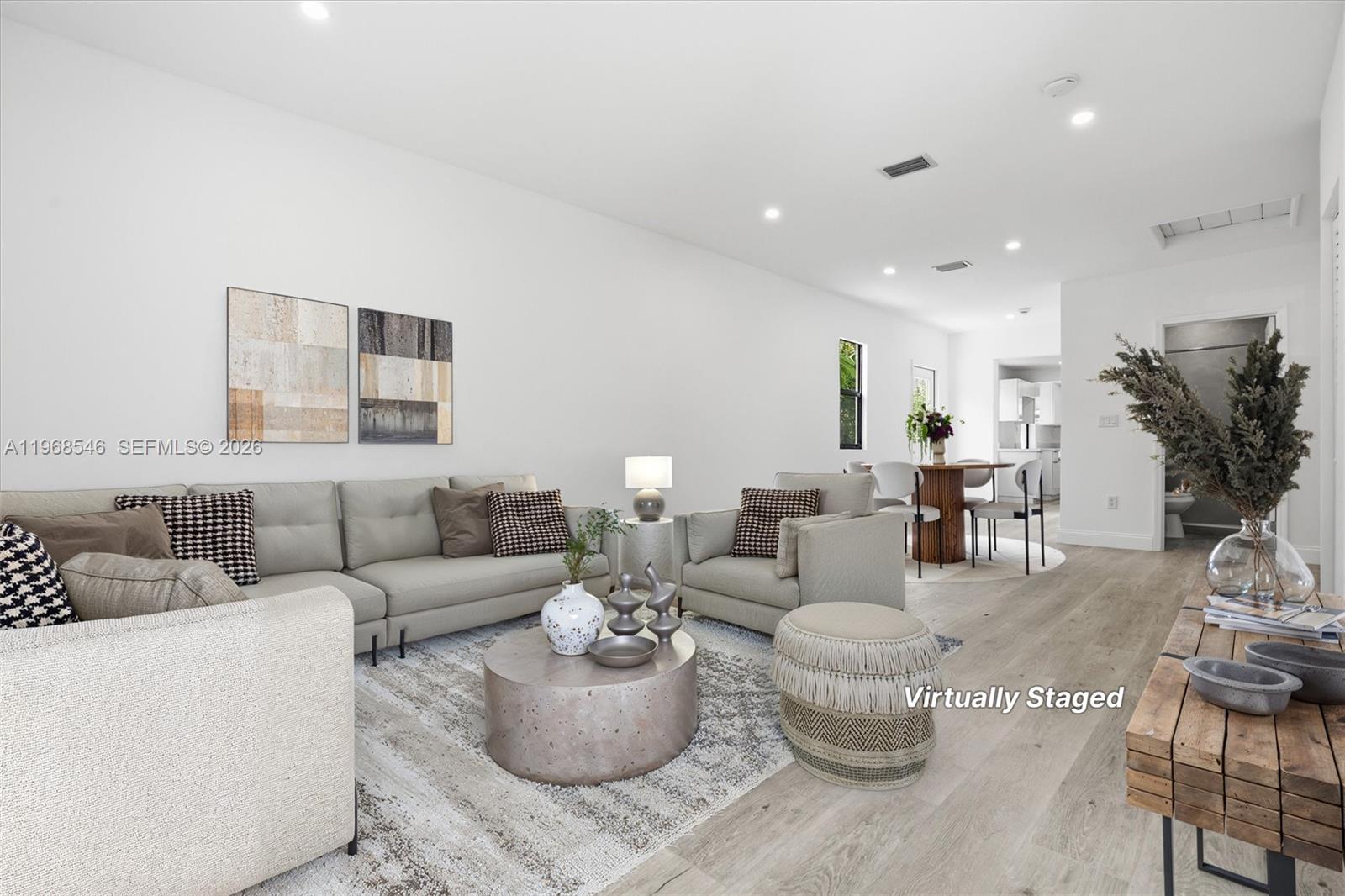 Welcome home to this beautifully renovated gem in the heart of Coral Gables. Thoughtfully updated from top to bottom, this 3-bedroom, 2 full bath. Settle in and start enjoying. Every major upgrade has already been taken care of for you: a brand-new roof, new windows and doors, new flooring throughout, a new A/C system, and a new water heater. The fully renovated kitchen offers modern finishes and a fresh, clean design that makes everyday feel special and entertaining effortless. The inviting front patio and spacious backyard creates the perfect spot to enjoy your morning coffee, unwind in the evenings, or welcome friends and neighbors. Inside, the layout is both comfortable and functional, with bright, open living spaces and well-sized bedrooms designed for real life. Located in a prime area close to dining, shopping, parks, and major roadways, you’ll love the convenience as much as the charm of the neighborhood. This is the kind of home that makes life easy, beautifully updated, ideally located, and ready for its next chapter.