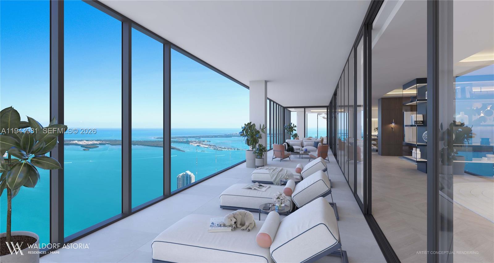 A Legacy Penthouse. Nestled atop Miami's most iconic tower sits the limited penthouse collection at Waldorf Astoria. These residences are completely adorned with the most pristine and luxurious touches synonymous with Waldorf Astoria's legacy. Every detail has been reimagined for a home that exceeds even the highest of expectations.