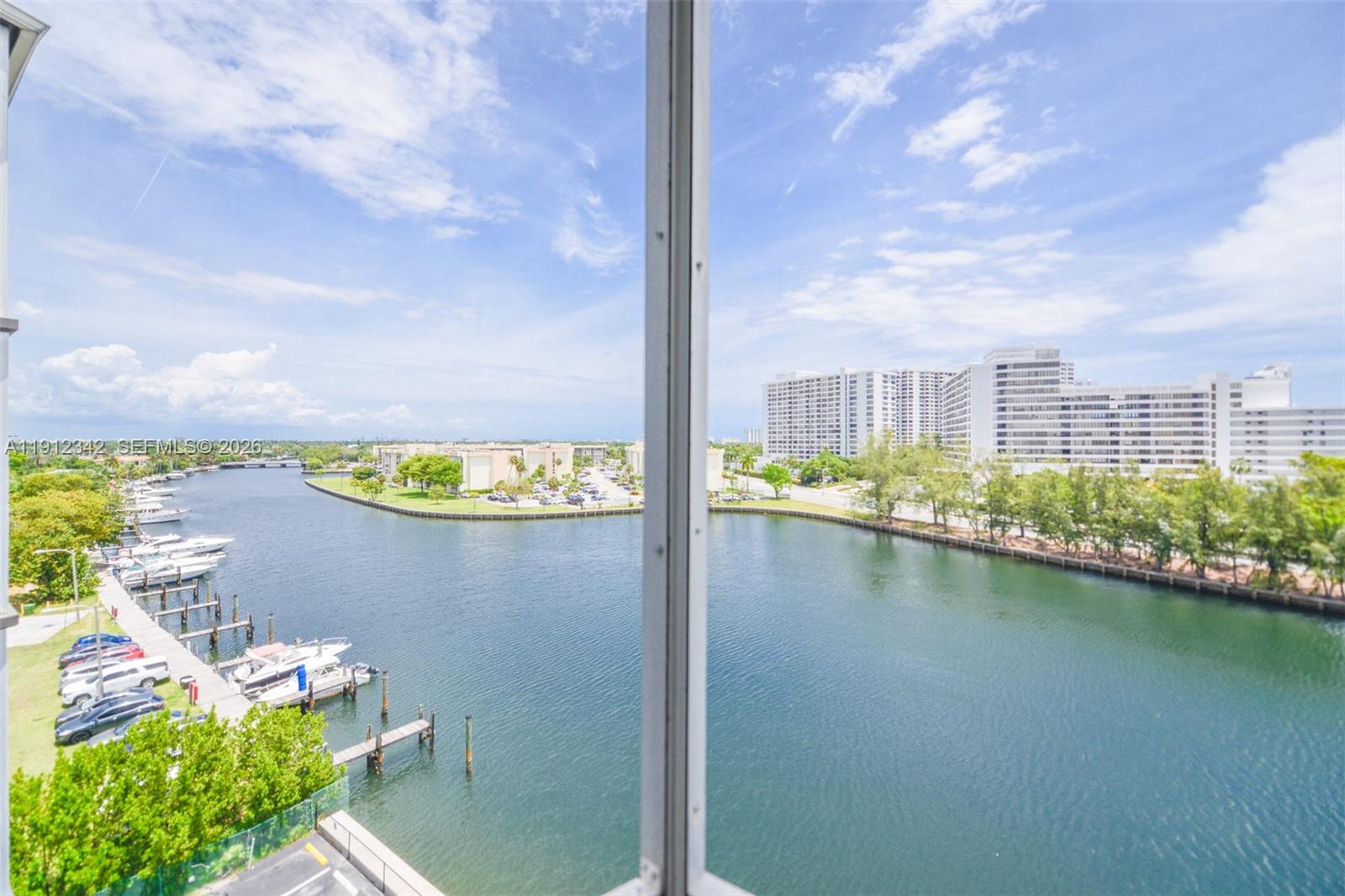 OWN A PIECE OF PARADISE IN THIS BEAUTIFUL TOTALLY RENOVATED OPEN KITCHEN  AMAZING WATER VIEWS 2/2  APARTMENT  NEXT TO MILLIOM DOLLAR UNITS UNDER CONSTRUCCION . UNIT IS SOLD FURNISHED TRULY TURN KEY POOL AND GYM , PARKING  SHOPS AND RESTAURANTS , FAMOUS GULFSTREAM PARK RACING AND CASINO  DONT MISS THE OPPORTUNITY LOW MAINTANCE NO ASSESSMENT
