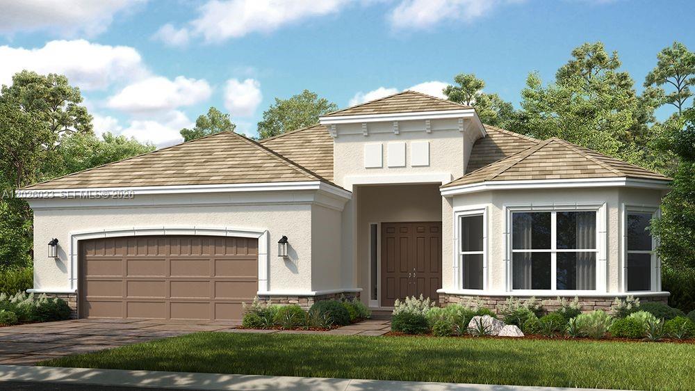What's Special: Water View | No Rear Neighbors | Dedicated Study. New Construction - July Completion! Built by America's Most Trusted Home Builder. Welcome to the Pallazio at 13388 SW Alejandro Court in Esplanade at Tradition! This beautifully designed new home showcases a bright, open layout that blends everyday comfort with effortless entertaining. The inviting foyer leads to a spacious great room that flows seamlessly into both dining areas and a gourmet kitchen, creating a central gathering space. Privately situated at the back, the primary suite features a bay window for added charm and natural light, along with a well-appointed bath and generous closet space. Two secondary bedrooms, including one with an en-suite bath, plus a private study offer flexibility, while impact windows throughout the whole house enhance peace of mind. Enjoy outdoor living on the extended covered lanai and take advantage of the tandem garage for extra storage. Additional Highlights Include: tray ceiling package, double pocket doors into the study, 8' interior doors, pre-plumb for future laundry sink, upgraded kitchen cabinets, LVP flooring throughout, and porcelain tile flooring in the primary bath. Photos are for representative purposes only. MLS#A12026023 - Discover Esplanade at Tradition, a vibrant 55+ community with resort-style amenities, pool, tropical beach, and cabanas. Play pickleball, stroll the lakefront, enjoy café treats, and visit the bark park. Live every day like vacation!
