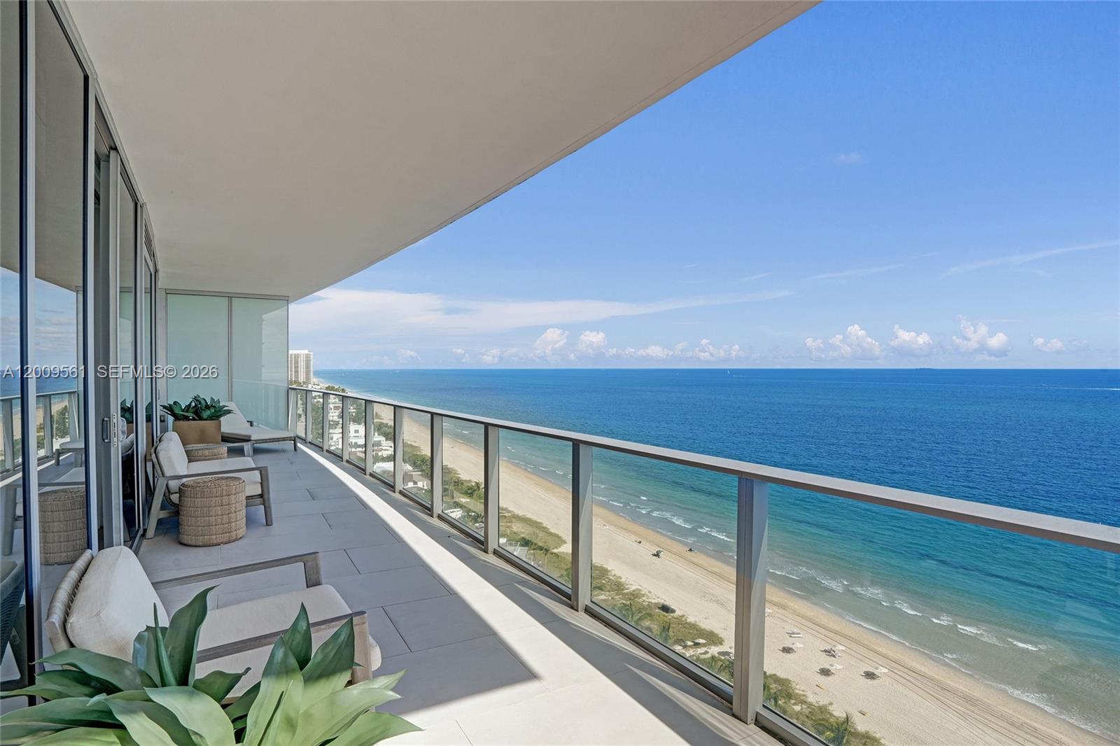 Auberge Beach Residences redefines oceanfront luxury—an experience in a class of its own, rising above every other offering on Fort Lauderdale Beach. Perched on the highly coveted 17th-floor, the southeast corner is one of the most coveted units in the building. This coastal modern masterpiece delivers a rare flow-through design showcasing exhilarating sunrises over the Atlantic and unforgettable sunsets across the Intracoastal and city skyline. With +3,500 sq. ft. of refined indoor/ outdoor living spaces, every detail exudes exclusivity. Indulge in meticulously curated interiors featuring motorized blinds, upgraded porcelain floors, custom millwork doors, finishes, with designer closets, and abundant light throughout. The chef’s kitchen is a statement of sophistication with Sub-Zero wine storage and refrigeration, Wolf gas cooking, and an integrated espresso system—perfect for entertaining at the highest level. Expansive east and west terraces blur the lines between indoor elegance and outdoor beachfront living. Two assigned valet spaces and an oversized storage unit to elevate the comfort. At Auberge, residents enjoy unparalleled 5-star amenities, which include the acclaimed Cameron Mitchell Group's highly anticipated oceanfront restaurant, Del Mar. Residences also enjoy a state-of-the-art fitness center, a world-class spa, a golf simulator, a Napa Valley wine room, a cigar lounge, day-cabanas, and more. Steps to your private beach, this is luxury without equal.