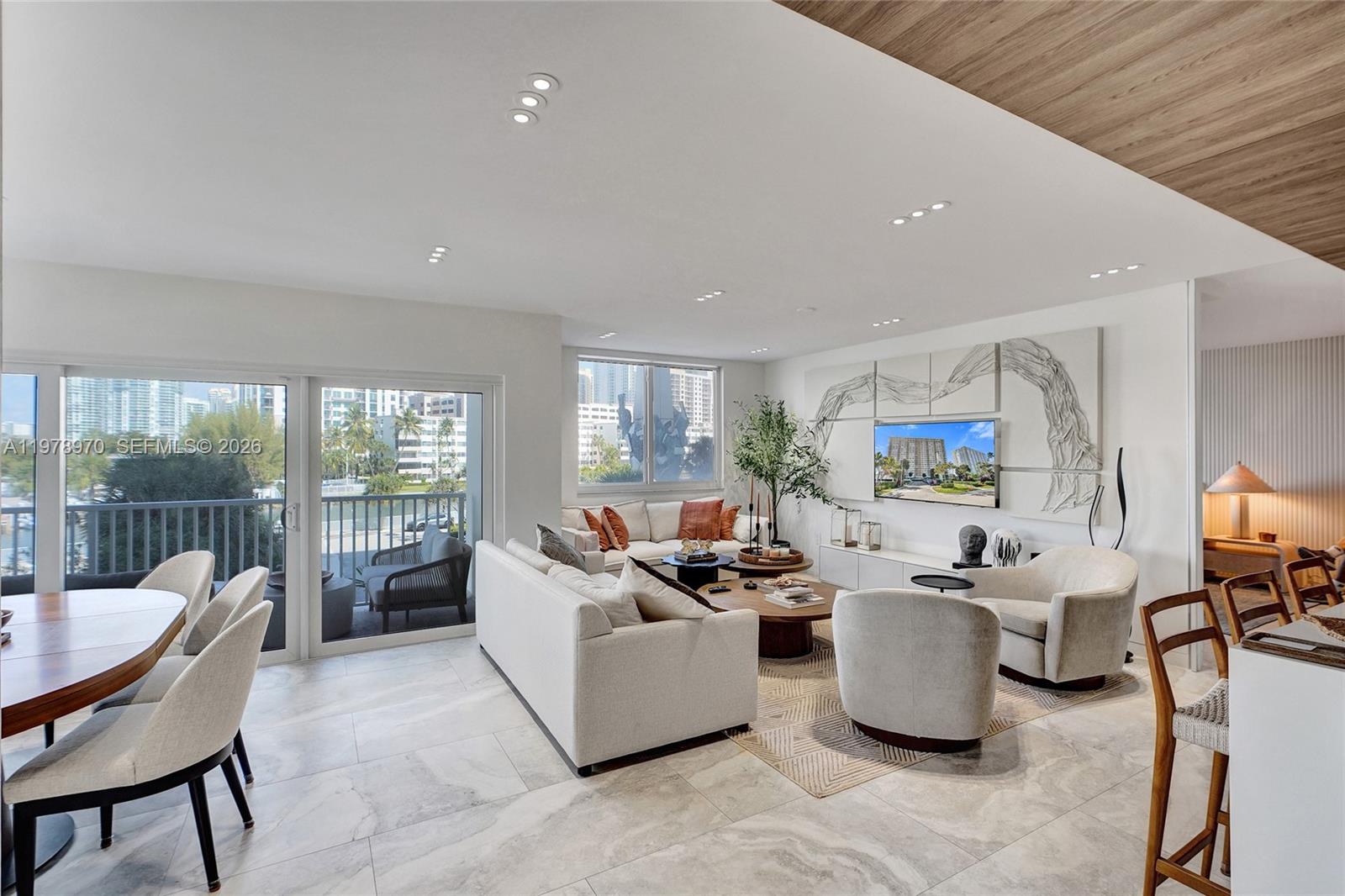 Beautifully redesigned 2-bedroom, 2-bath residence at 300 Bayview Dr in the heart of Sunny Isles Beach. This elegant unit features a thoughtfully designed layout with split bedrooms, offering maximum privacy and comfort. Both bathrooms are spacious and well appointed, while the open kitchen seamlessly connects to the living area, creating the perfect space for entertaining or relaxing at home. 

The residence has been fully renovated and professionally designed by a renowned interior designer, combining sophistication with a warm and inviting atmosphere throughout.

Residents enjoy a full-service building with great amenities including a swimming pool, gym, tennis courts, sauna, valet parking, and access to boat docks. Ideally located just steps from the beach, and minutes away from parks, restaurants, and shopping, this residence offers the perfect balance of lifestyle, comfort, and convenience in Sunny Isles Beach.