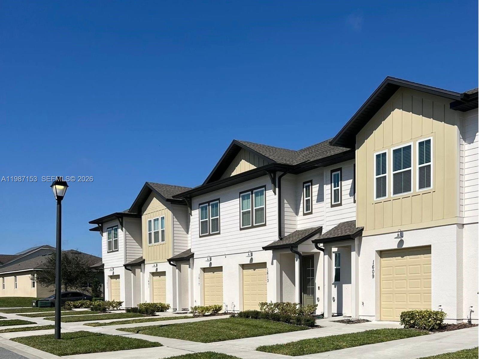 Endless possibilities, ideal for short term  rentals, long term income, or primary residence. This 3-bedroom, 2.5-bathroom townhome is ideal for short-term or long-term rentals. Located in the Enclaves at Festival community, it features tile flooring throughout, an open kitchen with stainless steel appliances, a quartz island, and tranquil pond views. Enjoy resort-style amenities including a pool, water park, fitness center, mini golf, and sand volleyball. Just minutes from Champions Gate Town Center, shopping, dining, and theme parks. Leased through April 30, 2026, then month to month, offering immediate income and flexibility. Contact us today to schedule a private showing—this is an opportunity you won’t want to miss!
