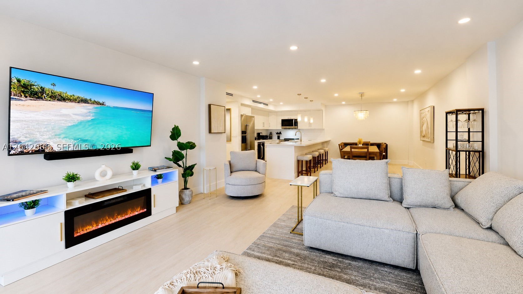 Beautifully renovated and fully furnished 2-bedroom, 2-bathroom residence in the highly desirable Commodore Club East on Key Biscayne. This move-in-ready unit features a bright and spacious layout, modern finishes, and comfortable coastal living just steps from the beach. The association dues include water, high-speed internet, and cable TV. Enjoy resort-style amenities, including direct beach access, pool, tennis courts, fitness center, and 24-hour security. Ideal for both investors and future end-users. The unit is currently tenant-occupied with a lease in place through February 28, 2027, providing immediate rental income while offering the opportunity to enjoy the property in the future. Please allow advance notice for showings. A virtual video tour is available, click on "Virtual Tour" to view it.