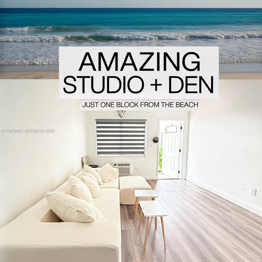 Rare Studio + Den! Prime location with fully renovated kitchen. incredible Low monthly HOA. Property has a pending special assessment that seller will cover completely before closing, you will have an improvement and property value without spending anything. Steps from dining, marketplaces and only 2 blocks from the beach. Perfect blend of urban convenience and modern comfort in a desirable neighborhood. Come and see it, easy to show!