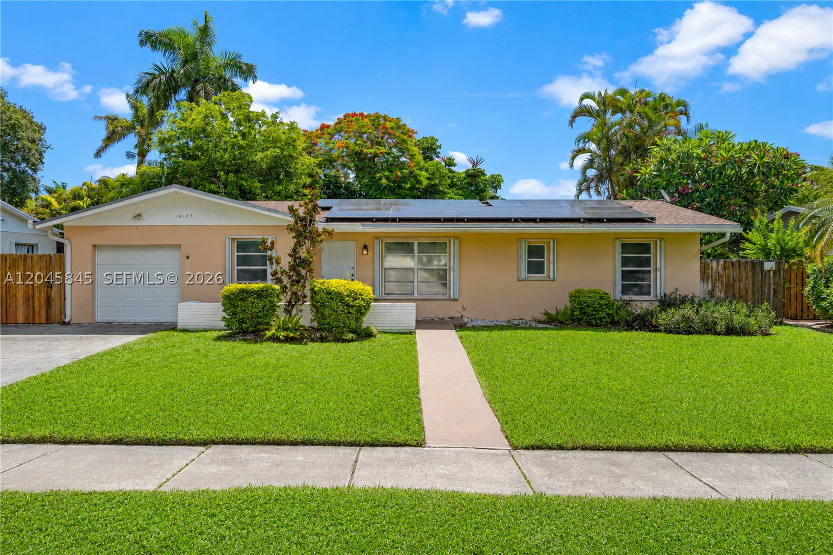 Welcome to this beautifully updated Palmetto Bay residence, where modern finishes, timeless character. This 3-bedroom, 2-bathroom home sits on a spacious 8,232 sqft lot with plenty of room to add a pool. The home features a thoughtfully designed open-concept floor plan that creates a bright and welcoming living space. The remodeled kitchen showcases stainless steel appliances, contemporary cabinetry, and an open layout that's perfect for everyday living and entertaining. The living room features original Chicago brick details paired with an electric fireplace, adding warmth & texture. Both bathrooms have been renovated with modern finishes. 
Step outside to a spacious screened-in patio featuring a ceiling fan and charming wood-paneled ceiling and wall, creating the perfect space to relax year-round. The backyard is designed for entertaining with a custom outdoor kitchen crafted with classic Chicago brick, while the yard offers ample space for a future pool. Additional highlights include tile flooring throughout, central A/C, an energy-efficient roof with solar panels, and no HOA.

Ideally located near top-rated schools, parks, shopping, dining, and everything Palmetto Bay has to offer, this move-in-ready home is one you won't want to miss.