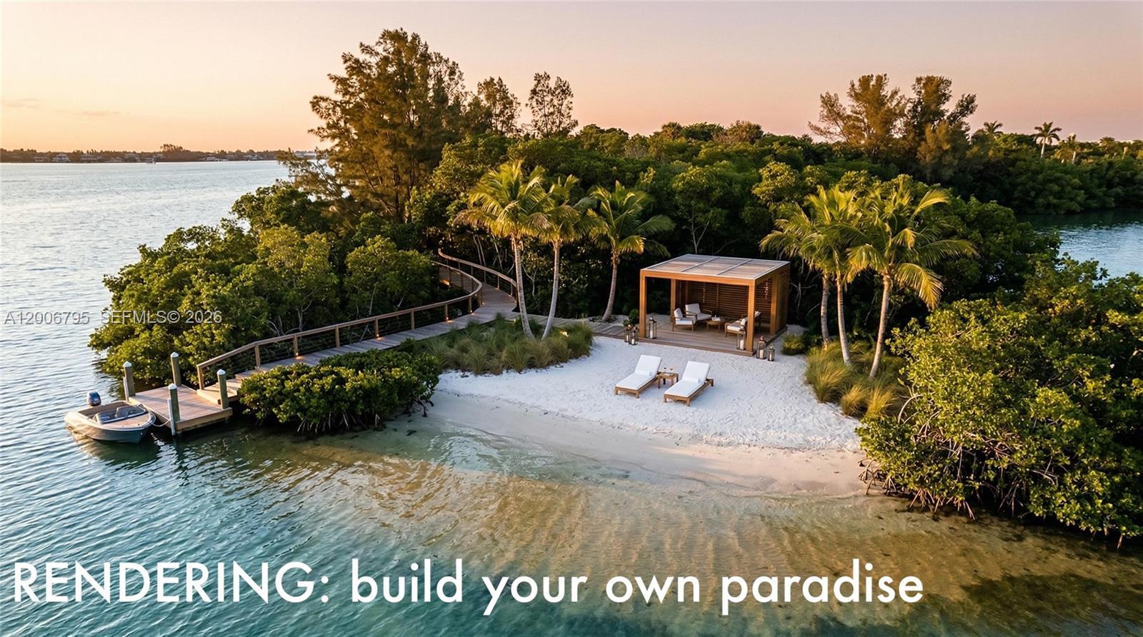 As the sun sets over the Loxahatchee River, this 1.6-acre waterfront property reveals one of Jupiter’s most unique opportunities. With over 1,000 feet of private water frontage, the land unfolds in a rare, almost storybook setting: featuring a mangrove forest, hidden lagoon, private beach, and your own private island with picturesque sunsets!
Over 10,000 square feet of high, cleared ground is ready for your vision, offering the ideal homesite to capture incredible sunset views. A 100-foot dock is permit-ready with the Department of Environmental Protection, and the mangroves can be trimmed to open water views and create a pathway leading to your island. This is a true outdoor lifestyle property. Perfect for paddleboarding, kayaking, boating, and exploring your own private stretch of riverfront. Tucked away in total privacy, yet just minutes from 1000 North, The Woods, and the Love Street dining district, you get the best of both worlds. Seclusion and convenience. A rare chance to build a luxury waterfront estate on one of Jupiter’s last trophy properties.