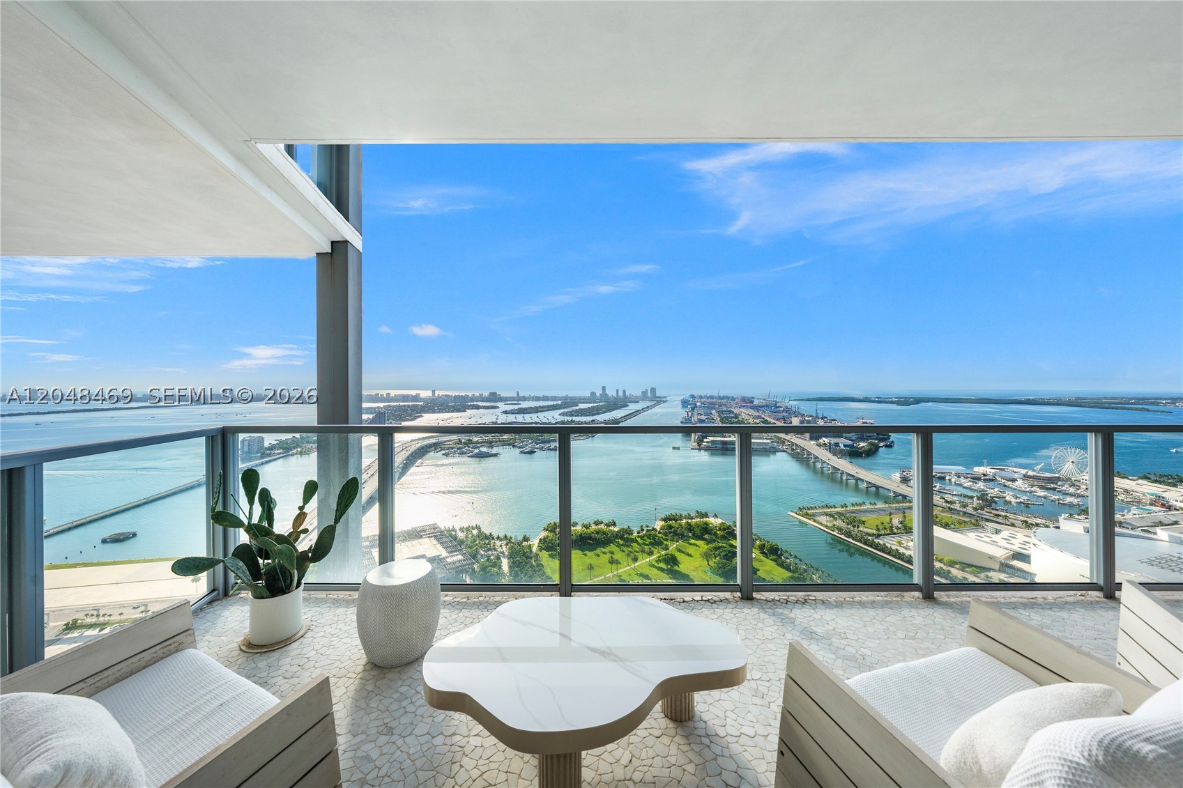 Live on 50th Floor of iconic waterfront tower, The Marquis. Sweeping panoramic views of Biscayne Bay, the Miami skyline, Miami Beach, and the Atlantic Ocean. Full service building, Valet Service, Professional Staff, two pools , amazing gym , basketball court etc. Perfectly situated in the heart of Miami, you'll enjoy convenient access to Arsht Performing Arts Center, Perez Art Museum (across street) , the Design District, exceptional dining, premier shopping, and the Kaseya Center.
Arrive directly into your 2/2.5 residence via a private elevator and experience a thoughtfully updated interior designed for both comfort and style. The home features rich hardwood flooring, a contemporary kitchen with sleek cabinetry and stainless steel appliances, renovated bathrooms, modern lighting, and a bright, neutral interior that creates a warm and inviting atmosphere throughout. Fully Furnished. Easy to show w 24 hour notice