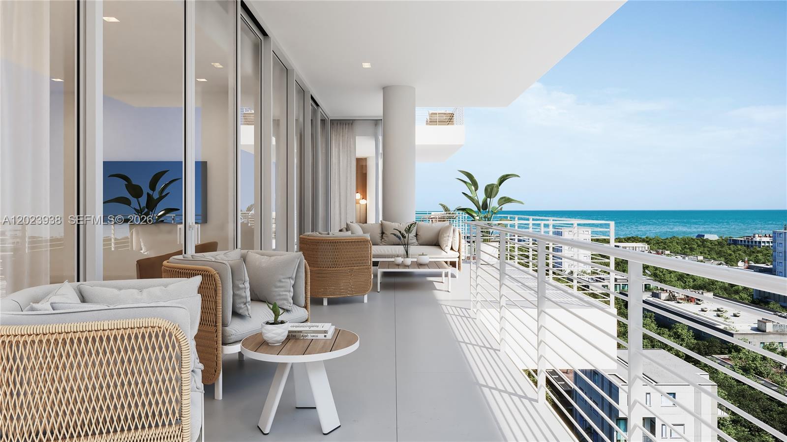 Introducing The Terraces, a boutique collection of only 22 luxury residences in the heart of Fort Lauderdale Beach with a Spring 2026 delivery. Designed for those who value space, privacy, and elevated coastal living, this exclusive new development offers expansive layouts and thoughtfully curated amenities that create a true residential resort experience. Each residence features generous indoor-outdoor living with oversized private terraces, allowing owners to fully embrace the South Florida lifestyle; whether as a primary home or the perfect beach retreat. Residents will enjoy an intimate amenity experience across multiple levels, including a beautifully designed pool and relaxation deck with sunbeds, a state-of-the-art fitness center with lounge, an outdoor terrace, and two summer kitchens ideal for entertaining. With only 22 residences, The Terraces offers a rare opportunity to experience boutique living just moments from the sand, combining the privacy of a small residential building with the luxury finishes and lifestyle amenities expected of a modern coastal residence. Residence 701 represents one of the premier homes in the building. This expansive three bedroom plus den and 3.5 bathroom residence features 2,674 square feet of interior living space, and a large 987 square foot private terrace designed for seamless indoor outdoor living.