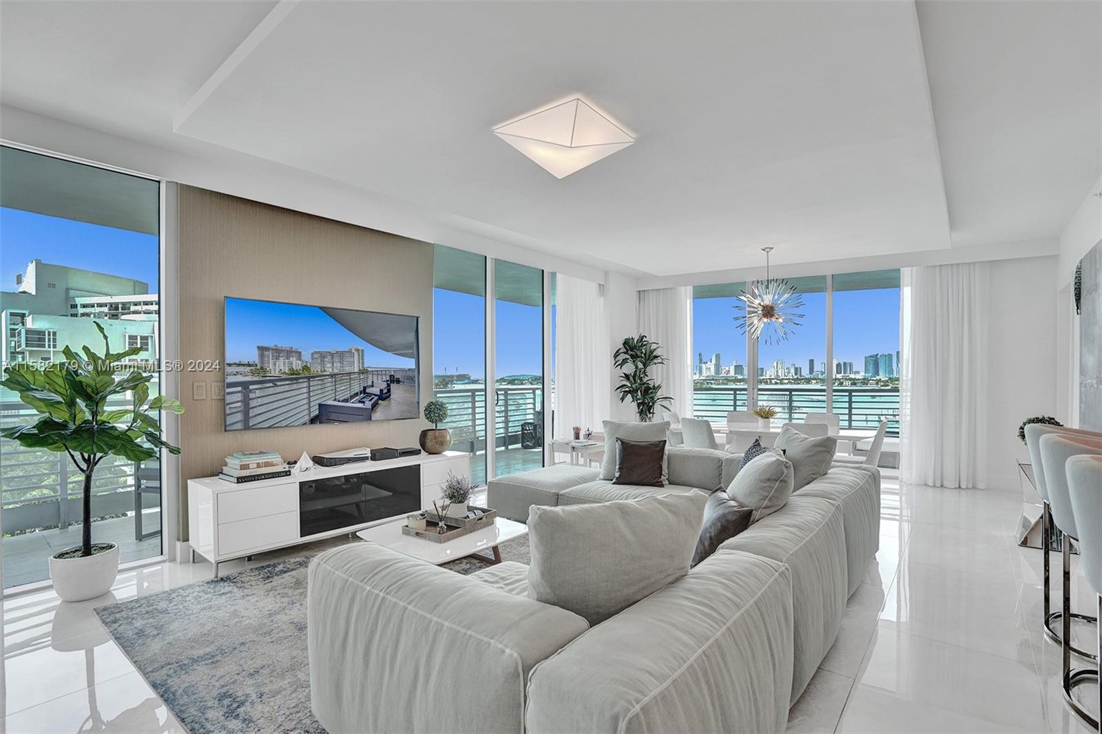Beautifully finished, furnished and remodeled 3/3 at the Capri South Beach, a luxury boutique building sitting on the bay. This very special and spacious apartment with stunning direct bay and skyline views from every room! Wonderful light, gorgeous renovations and top of the line appliances. Enjoy our magnificent Miami sunsets from a large wrap-around terrace or a second terrace off the master. Elegant and charming, Capri offers exceptional service and a wonderful 5-star lifestyle with a concierge, valet, fitness center, pool, jacuzzi, on site management and a private marina.
Nestled on a quiet cul-de-sac but just a few blocks from Sunset Harbour, Lincoln Road, great restaurants and fitness clubs.  Boat slip also for lease.