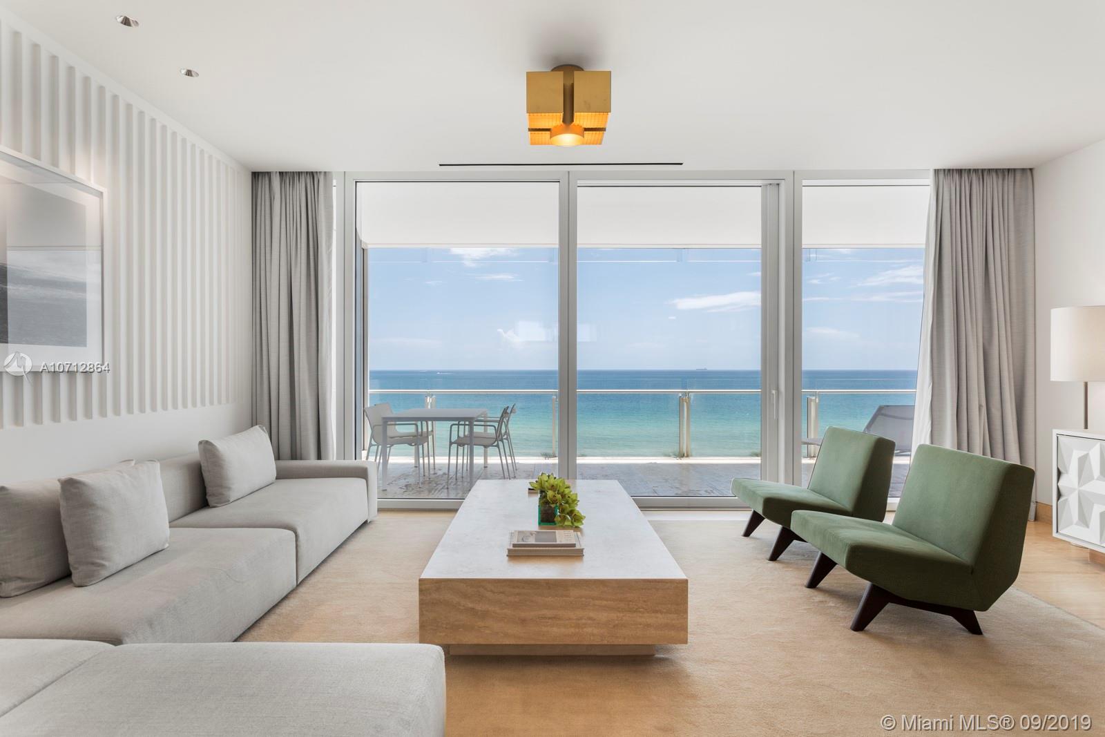 Incredible Investment Opportunity – Fully Furnished. This tranquil, oceanfront two bedroom condo-hotel residence at the Surf Club Four Seasons comes fully designed by renowned interior designer Joseph Dirand. A private elevator entry opens to ocean views, accented with light woods and travertines; a large living space is extended by the expansive terrace. The exceptional master suite has southeasterly corner views and a lavish bath with a freestanding tub. Residents get access to the many benefits of living at the Richard Meier designed Four Seasons, including hotel amenities, Four Seasons signature a la cart services such as a butler, provisioning, and housekeeping services, and the option to participate in the hotel program to offset expenses.