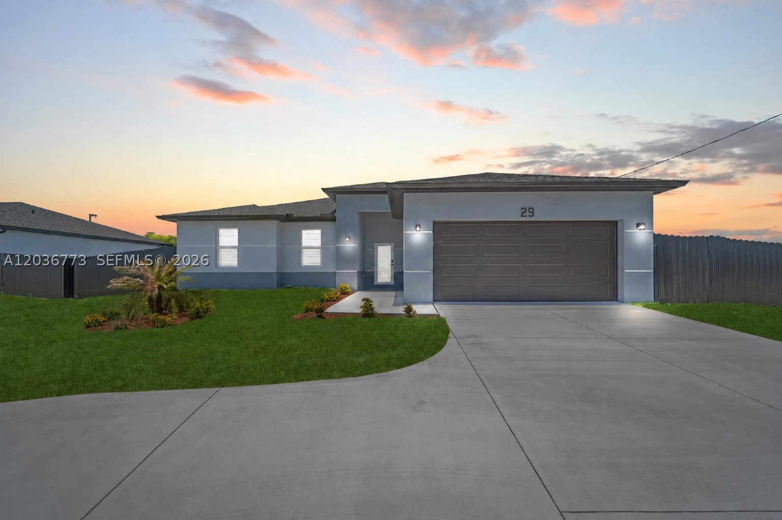New Construction with SWIMMING POOL and PRIVACY FENCE. Check out this 3 bedrooms, 2 bathrooms with CITY WATER AND SEWER connected, IMPACT WINDOWS, OPEN CONCEPT kitchen with wood cabinets, QUARTZ countertops and STAINLESS STEEL kitchen appliances included. This home has an open floor plan, PORCELAIN TILES floors throughout the entire home and EPOXY GARAGE Floor. NOT IN A FLOOD ZONE. Very easy to show. Some pictures are virtually staged or from a sister house model. Water & Sewer Assessments or buyer's closing costs are negotiable. Don't miss this great opportunity!