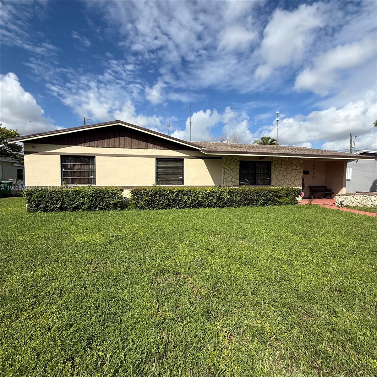 Welcome to this charming 3-bedroom, 2-bath single-family home in the heart of Miami Gardens. Offering approximately 1,364 sq. ft. of comfortable living space. This well-maintained property features a bright, open layout with tile flooring throughout, a cozy living area, and a functional laundry/storage room. Enjoy a screened-in patio, sparkling swimming pool, and fully fenced yard perfect for entertaining or relaxing. This home has a newer roof (just 5 years old) and sits in a quiet, established neighborhood close to shopping, dining, and major highways—making it an ideal blend of comfort and convenience.