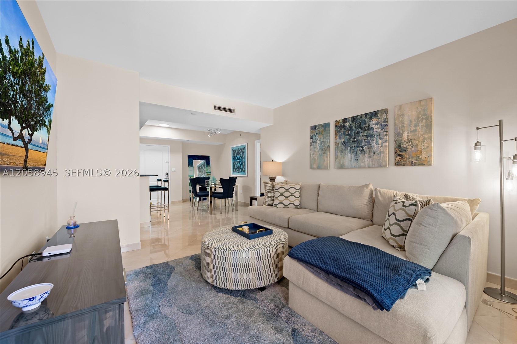 Move right in or start generating rental income from day one. Available fully furnished or unfurnished, this impeccably maintained residence offers the flexibility to suit your needs. Choose the furnished option for a seamless, move-in-ready experience. Natural light fills the living spaces, while the split-bedroom layout and quiet interior-facing balcony provide comfort and privacy. Pristine condition, occupied only by the owner since purchase, the home features porcelain tile flooring, stainless steel appliances, and refinished kitchen and bathroom cabinetry. Enjoy Toscano's full-service amenities and an unbeatable location across from Dadeland Mall, steps to Metrorail, and minutes from the University of Miami, Baptist Hospital, and Coral Gables.