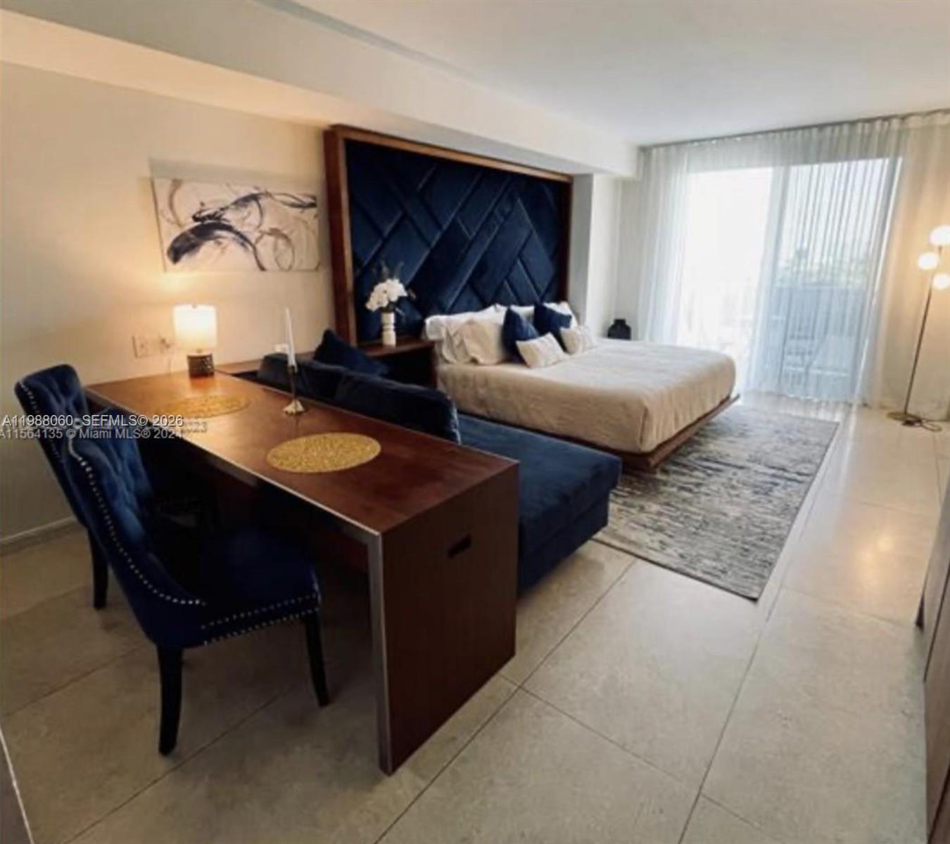 Tenant Occupied until July 28, 2026. Ready for move in! Remodeled, beautiful BAY VIEW studio apartment. Perfect investment for short term rentals or Vacation home. 
Designer FURNISHED with brand new everything. Meet gorgeous sunrises from your balcony. Induction cooktop, new dishwasher, dryer and washing machine. One assigned parking space on the same floor. Olympic size pool and cabanas with high-speed Internet and BBQ grill. SPA, MASSAGE room, STEAMROOM. Plenty of restaurants and shops downstairs, walking distance to entertainment, Cinema, AAA, Adrian Arsht Theater.