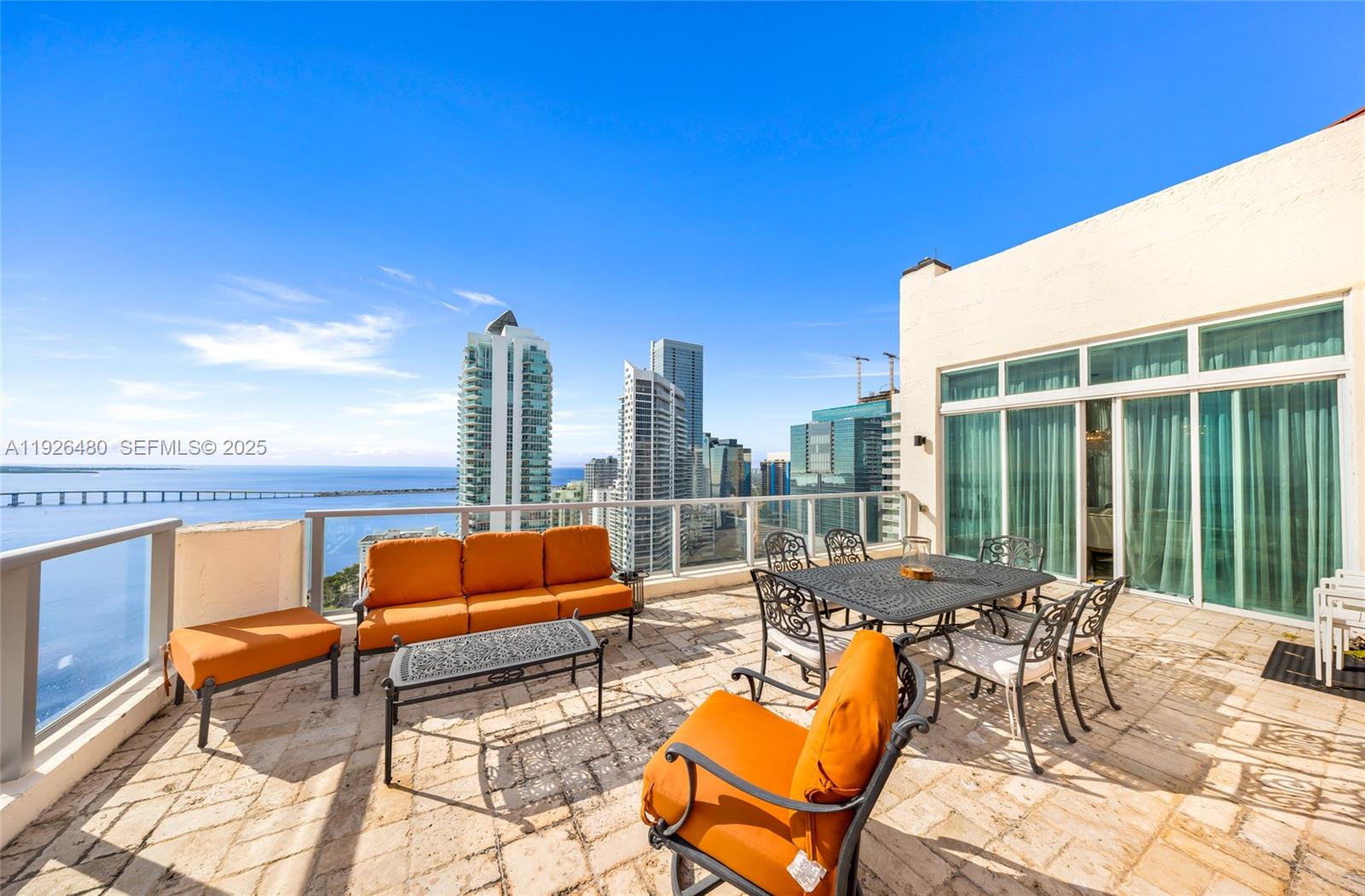 Experience the Pinnacle of Waterfront Splendor at Penthouse 303 perched atop the prestigious tower " The Mark on Brickell". This 3-bedroom, 2.5-bathroom penthouse represents the crown jewel of coastal views. While Brickell is known for its soaring skyline, PH303 offers a perspective few ever witness: a breathtaking, unobstructed eastern panorama that sweeps across the turquoise waters of Biscayne Bay. The heart of this residence is its massive, nearly 500-square-foot private terrace—a true outdoor sanctuary that serves as a front-row seat to Miami’s most iconic vistas. From this elevated vantage point, your gaze travels effortlessly from the glimmering shores of South Beach and the exclusive enclave of Fisher Island to the lush canopies of Key Biscayne and the historic charm of Coconut Grove. Inside, the penthouse volume and abundant natural light invite the outside in, creating a light-filled retreat that feels worlds away from the city below, yet is only steps from the world-class dining and high-street retail of the Financial District. This isn't just a home; it’s a sky-high masterpiece for the discerning collector . The principal bedroom with its den gives it a mansion feel other condos do not offer. Call listing agent  for a private showing now.