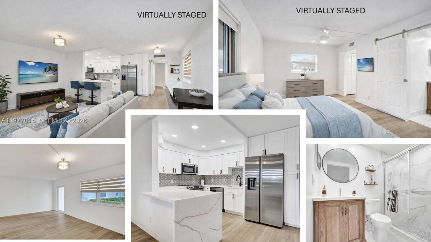 Welcome to your perfect slice of South Florida living in Kings Point Delray Beach. Impact glass front door lets natural light pour in, while impact windows throughout add brightness, comfort, and peace of mind. This beautifully updated first-floor condo features a modern kitchen with quartz countertops, brand-new stainless steel appliances, remodeled bathrooms, brand-new washer and dryer, and an open, airy layout designed for easy everyday living. A new water heater adds even more value and convenience.

Step outside to a tranquil garden setting, with assigned parking just steps from the back door for ultimate convenience.

Enjoy the unmatched Kings Point lifestyle with golf, multiple pools, clubhouse, fitness center, pickleball, tennis, live entertainment, courtesy buses, and endless social activities—all within a gated 55+ community just minutes from vibrant downtown Delray Beach, dining, shopping, and the ocean.

Whether you're seeking a seasonal getaway or full-time residence, this is an incredible opportunity to enjoy the very best of South Florida living.