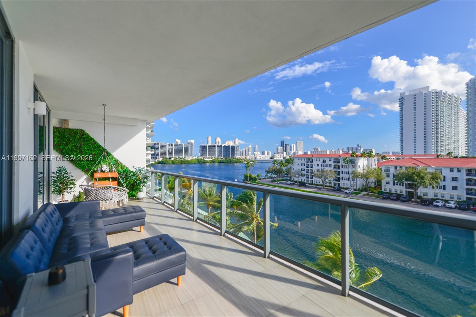 Designed by architect Carlo Ott, Echo Aventura offers privacy & comfort with private elevators and oversized balcony terraces with gas grills for outdoor entertainment. It features 3 bedrooms, 4,5 bathrooms, a maid’s quarters, and custom walk-in closets. This unit is ready for move-in and features porcelain floors and an upgraded kitchen with new countertops. Amenities include an attended waterfront pool, valet service, a fitness center, a spa, and a coffee bar.