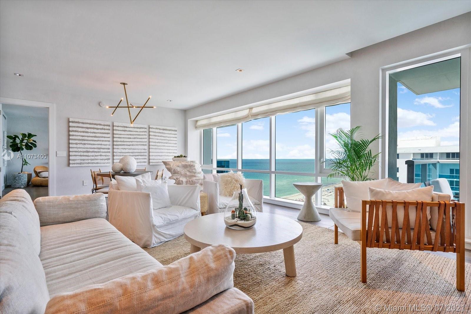 Live in luxury! This direct ocean penthouse is a rare find offering 2,319 Sq. Ft. of lavish living. Custom one-of-a-kind fully furnished residence includes gorgeous wood floors, custom closets, Venetian plaster throughout, Italkraft kitchen, and ArteFacto furnishings. Enjoy resort-style living with an array of 5-star white-glove services to include a 14, 000 Sq. Ft. gym, Bamford spa, chauffeured tansportation, private rooftop pool & bar, 4 restaurants, 4 bars, a private residence lobby, hair salon, concierge and more.