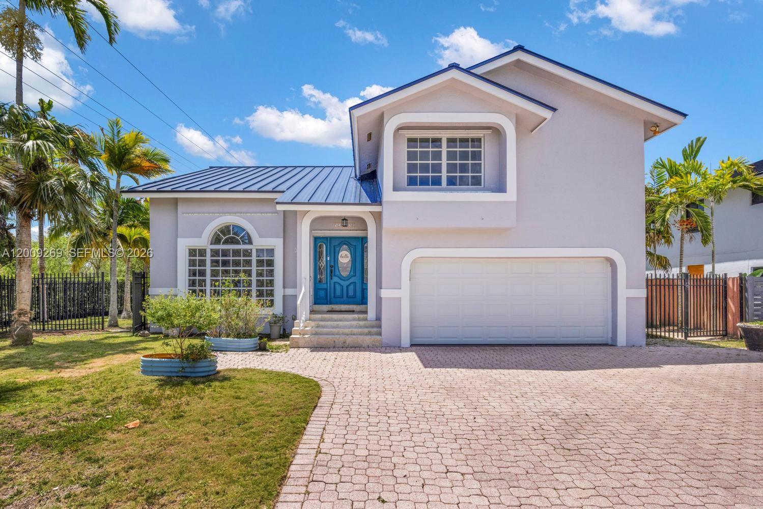 Beautifully situated on a corner lot in the heart of Palmetto Bay, this two-story home offers an exceptional blend of space, natural light, and comfort thoughtfully designed for both everyday living and memorable gatherings. Featuring a newer metal roof (2025), this home is positioned as a standout value in today's market. Upon entry, this home immediately welcomes you with soaring ceilings and an open, airy layout perfect for everyday living and entertaining. The updated kitchen completed just last year, flows seamlessly into the main living areas, creating a functional and inviting space. Upstairs provides a private retreat for bedrooms, while the overall layout offers flexibility to suit a variety of needs. Step outside to a spacious backyard oasis complete with a pool, pergola, and expansive patio, and lots of green space ideal for relaxing with family and hosting gatherings. With a larger footprint than many comparable homes in this price range, this property presents a compelling opportunity for buyers looking for value, comfort and the Palmetto Bay lifestyle. Conveniently located near top-rated schools, Coral Reef Park, and local amenities. A rare chance to secure a well-maintained 4 bedroom, 3 bathroom home with a new roof, a pool, and generous living space in one of the most sought after neighborhoods, Palmetto Bay.