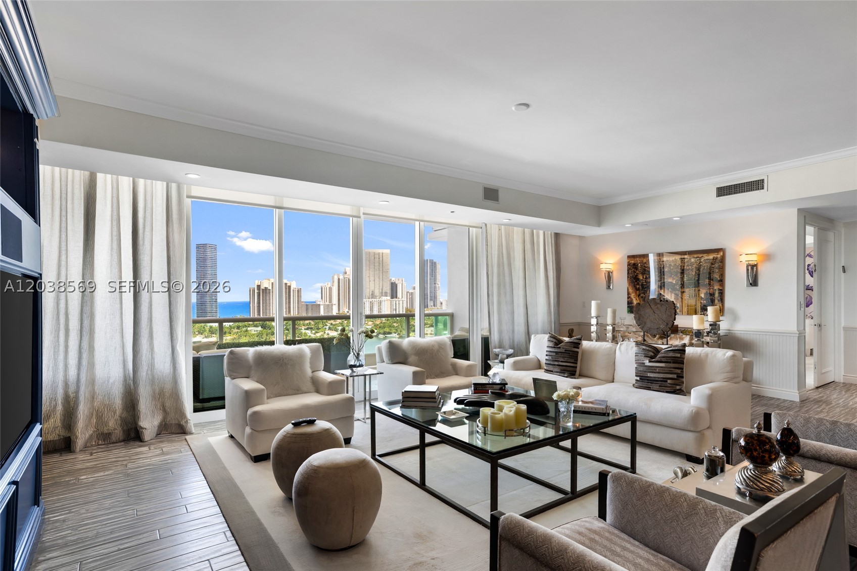 If you’re looking for a beautifully designed, elegant 3-bedroom, 4½-bathroom floor-through residence spanning 3,374 square feet, look no further. This is a home you won’t want to miss.
From the moment you step inside, you’re welcomed by breathtaking panoramic views of the Intracoastal Waterway and the Atlantic Ocean. The open-concept kitchen flows effortlessly into the expansive living and entertaining spaces, while the thoughtfully designed split floor plan offers exceptional privacy. Two spacious guest suites face west, showcasing spectacular views of the Aventura skyline and the Turnberry Isle Golf Course.
Experience the ultimate in luxury resort-style living at Porto Vita, where world-class amenities, impeccable service, and an unparalleled lifestyle await.