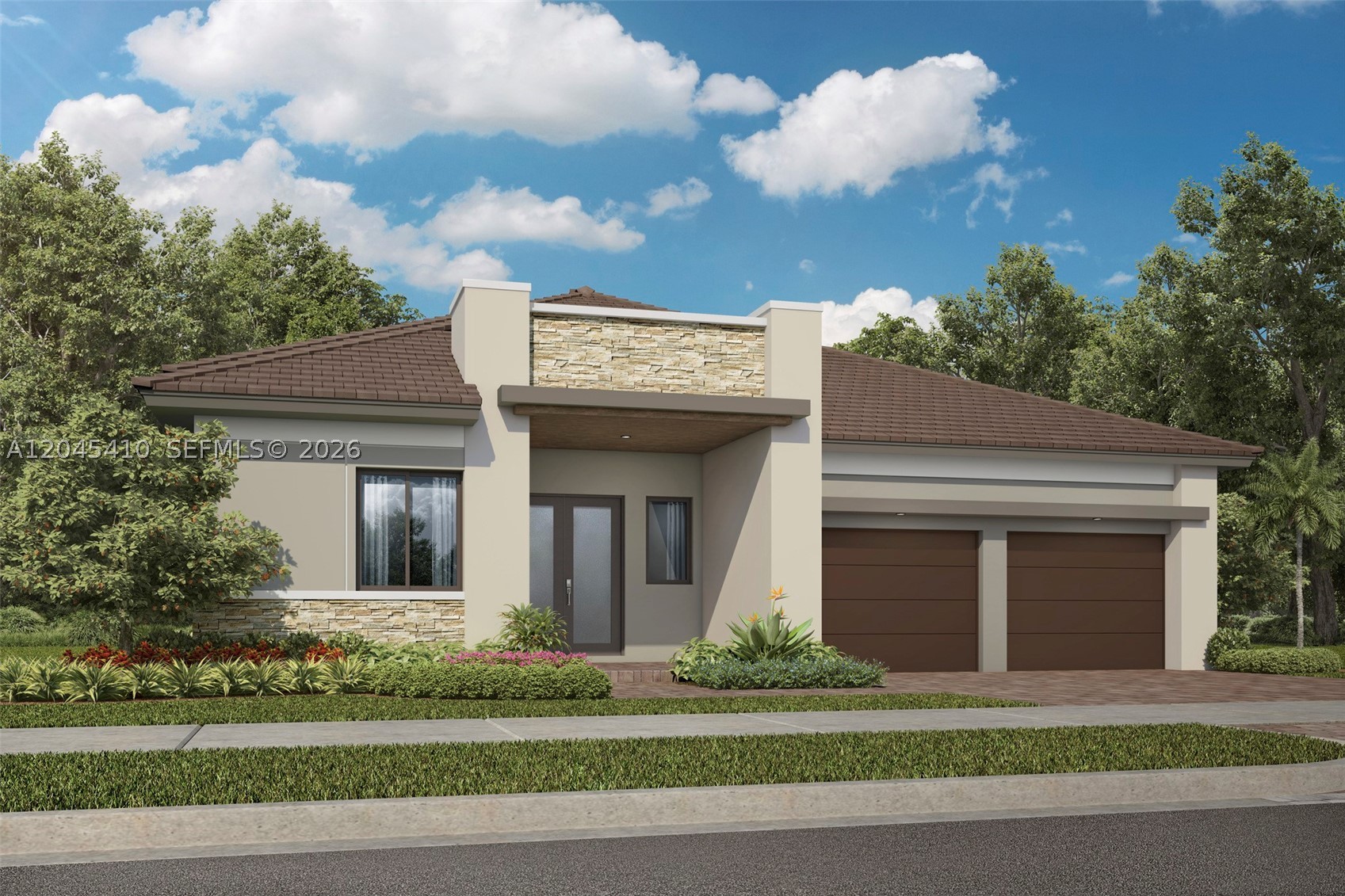 This new five-bedroom home offers a spacious layout and the ease of single-story living. A secondary bedroom with a full bathroom sits near the front entry just off the foyer, leading to a formal dining room and flexible living space. The open-concept design connects a stylish kitchen, breakfast nook and family room with seamless access to a covered terrace, ideal for relaxing or entertaining. Four more bedrooms are set to the side for privacy, including a luxurious owner’s suite with a spa-style bathroom and split vanities.

Prices, dimensions and features may vary and are subject to change. Photos are for illustrative purposes only.
MUST CALL FOR APPOINTMENT!