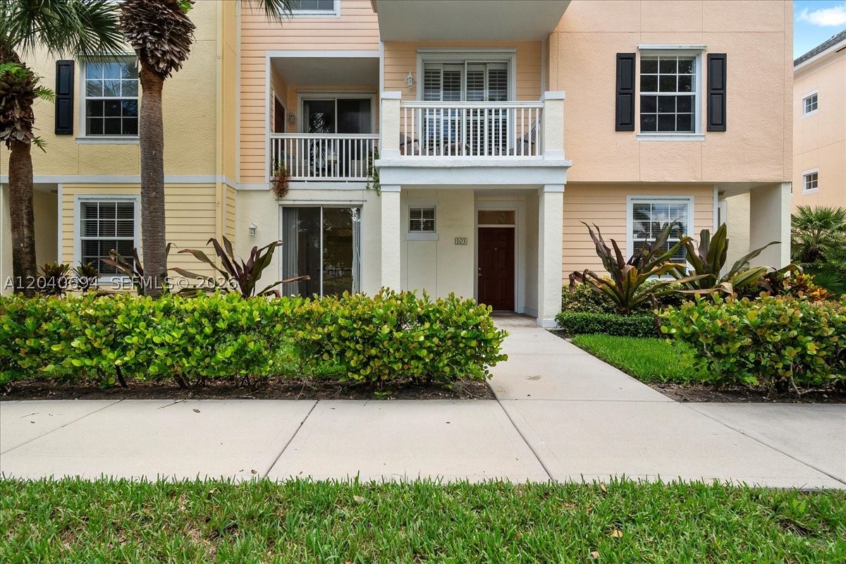 Rarely available and impeccably maintained, this desirable ground-floor condominium offers the convenience of no stairs and a spacious split-bedroom floor plan with 2 bedrooms, 2 bathrooms, and a 1-car garage. The welcoming foyer opens to the dining and living areas, creating a seamless flow into the bright kitchen featuring granite countertops and newer appliances, including a refrigerator, dishwasher, microwave, washer, and dryer—all less than two years old.

The living room opens through sliding glass doors to a private front patio, providing the perfect spot to relax outdoors. The spacious primary suite features a large walk-in closet and an en-suite bath. The second bedroom offers direct access to the guest bath, making it ideal as a private guest suite, and also includes an oversized closet. Both bathrooms are beautifully appointed with granite countertops.

Enjoy the ease of single-level living in the sought-after Somerset community, where resort-style amenities include a heated pool, clubhouse, fitness center, playground, putting green, and picnic areas. Ideally situated directly across from the picnic area and just a short walk to all the community amenities, as well as to A-rated schools, Downtown Abacoa's restaurants and shops, this exceptional home is also just minutes from Jupiter's beautiful beaches, offering the perfect combination of comfort, convenience, and the South Florida lifestyle.

Just a