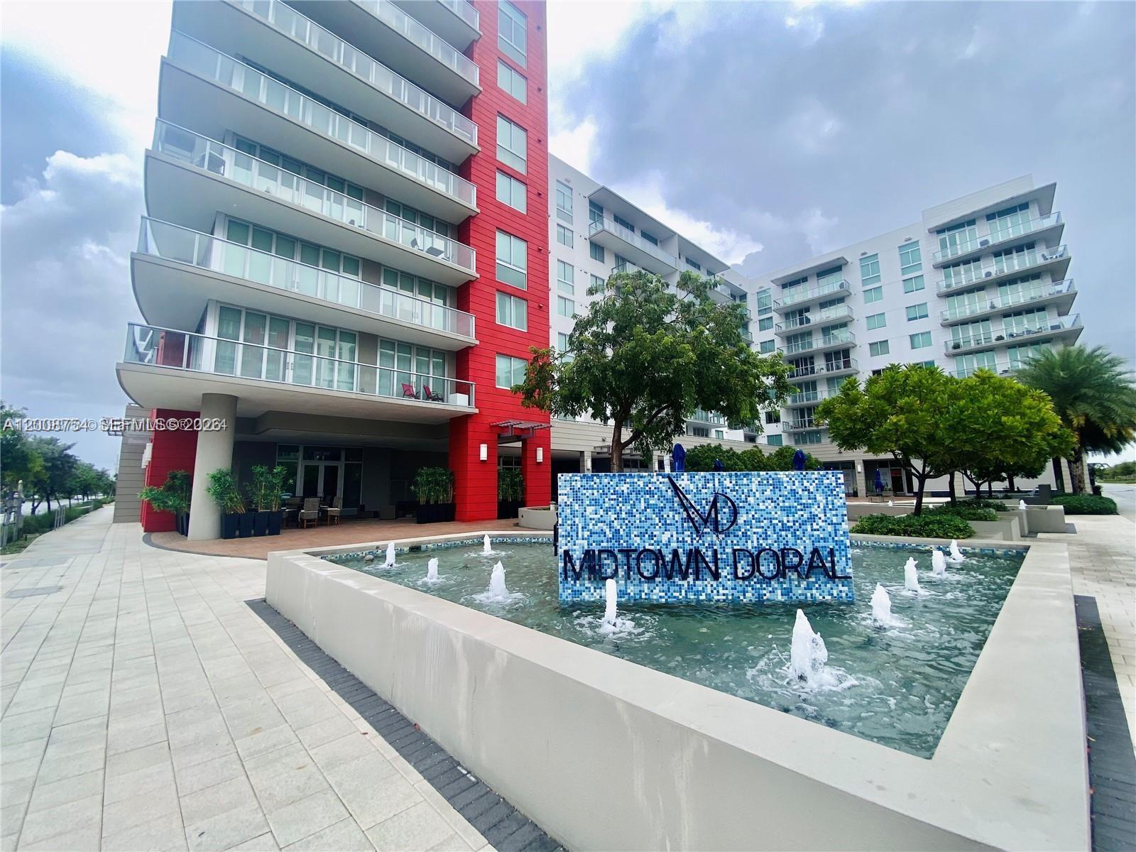 Beautiful 2 bedroom, 2 baths condo, resort style living in the heart of Doral, at MidTown. Open modern kitchen with stainless steel appliances, European Cabinetry, and 2 covered parking garage plus guest parkings , Balcony with great Skyline views, pool, gym and etc. Near parks, supermarket, commercial centers, restaurants Malls and A+ Schools you will fall in love with this unit. The monthly condominium fee includes water and sewer, high-speed internet, dwelling insurance, access to the brand-new clubhouse, concierge services, and all maintenance.
