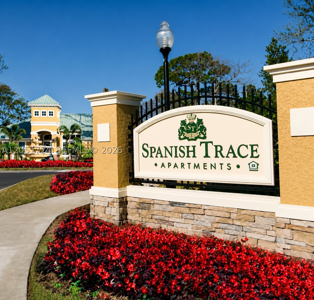 Beautiful 1-bedroom, 1-bath condo offering 709 Sq.Ft. of comfortable living space in the desirable gated community of Spanish Trace. This well-maintained residence features a functional layout filled with natural light and is perfect for homeowners or investors alike. Residents enjoy an excellent selection of community amenities, including multiple swimming pools, tennis courts, a fitness center, clubhouse, on-site laundry facilities, ample guest parking, and 24-hour gated security. Ideally located in the heart of Kendall, just minutes from shopping, restaurants, Publix, major highways, public transportation, and Miami Dade College. CONDO APPROVAL TAKES 1 WEEK.