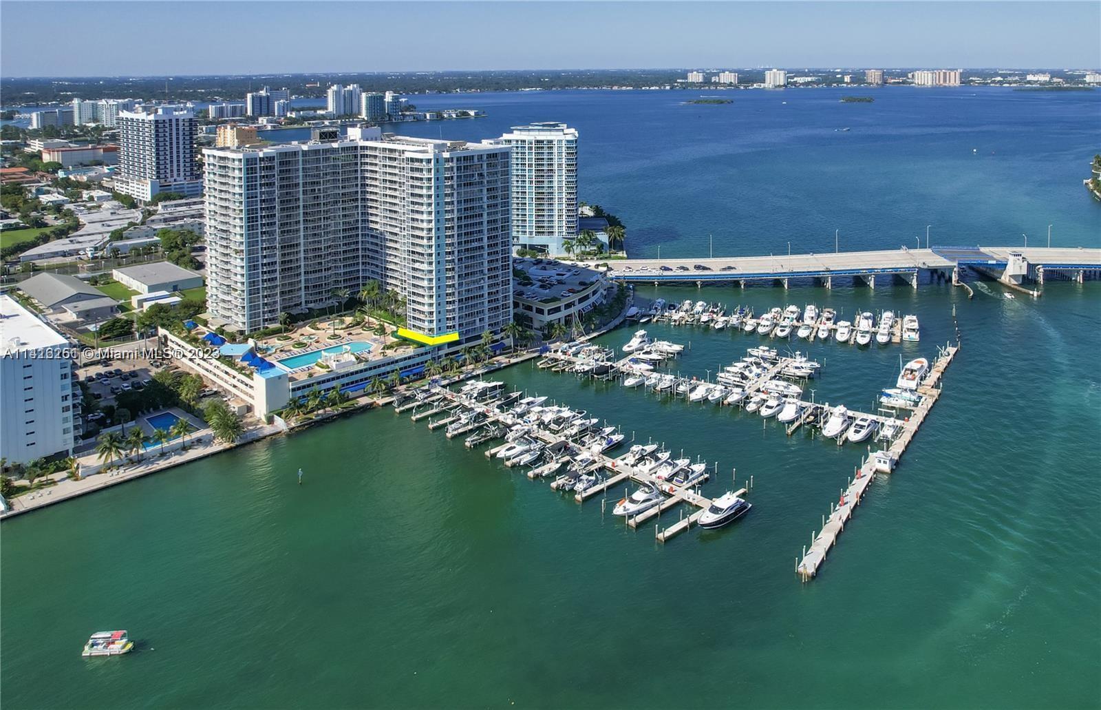 FULLY FURNISHED CORNER 2 BED 2 BATH CONDO UNIT WITH SPECTACULAR WATER VIEWS. OPEN KITCHEN. 
The building offers a variety of amenities, including an on-site convenience store, 24-hour security, an Olympic-sized swimming pool, Jacuzzi, Gym, restaurants, Beauty salon  and Marina. This condo is centrally located within 5 min of Miami Beach, Midtown, and Aventura. 1 cover assigned parking space. First and Security moves you in with good credit, income and rental history.