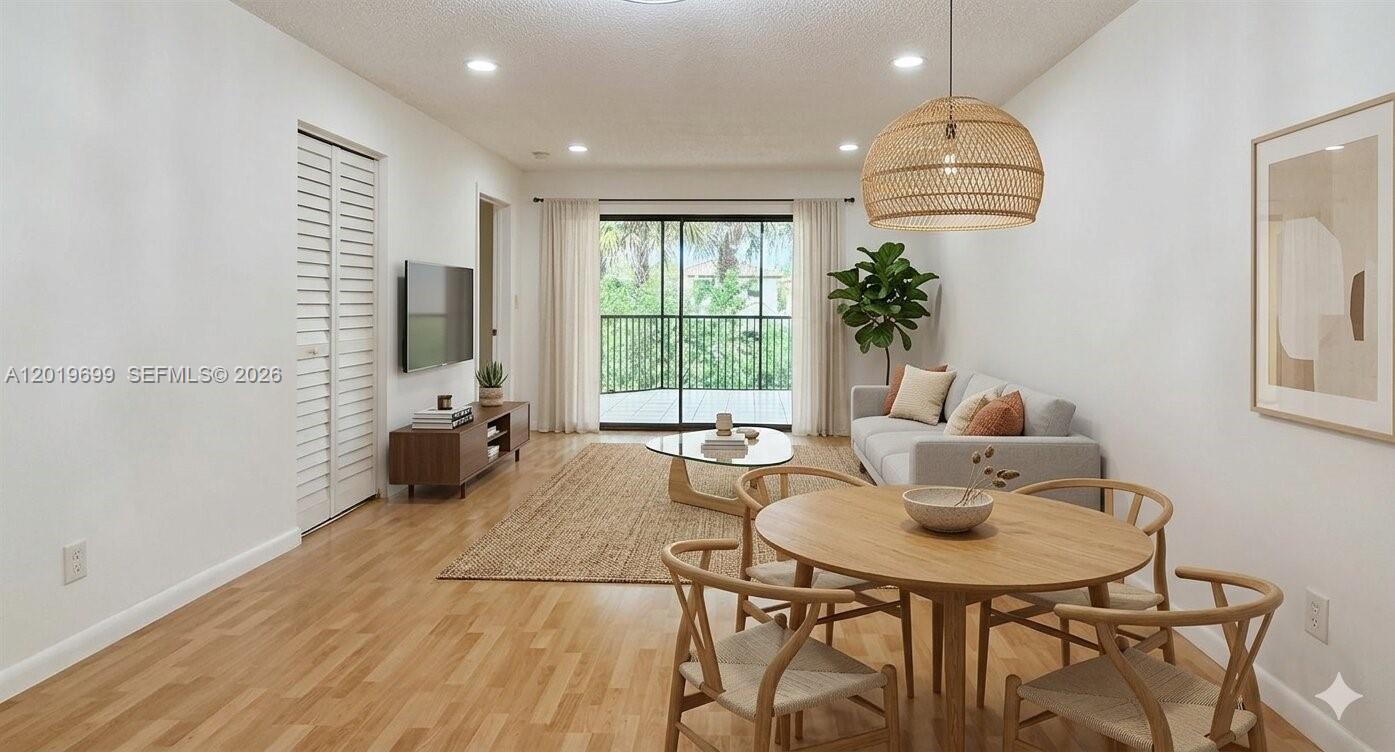 This spacious two-bedroom condo offers breathtaking water views, which can be enjoyed from the generous screened balcony, accessible from both the living room and the primary bedroom. The condo features an in-unit washer and dryer for added convenience, plenty of closet space, and additional storage adjacent the balcony. The kitchen and bathrooms have been updated. The laminate and ceramic flooring provides easy maintenance throughout.
The building offers both elevators and stair access, along with one assigned parking space and ample guest parking. Residents can also enjoy the community pool.
Conveniently located with quick access to the Turnpike, close to the local high school and the Miramar Cultural Center. This property offers the perfect balance of comfort and convenience.
Per the association, rentals are permitted immediately, making this an excellent opportunity for investors or primary homeowners alike. Easy to show.