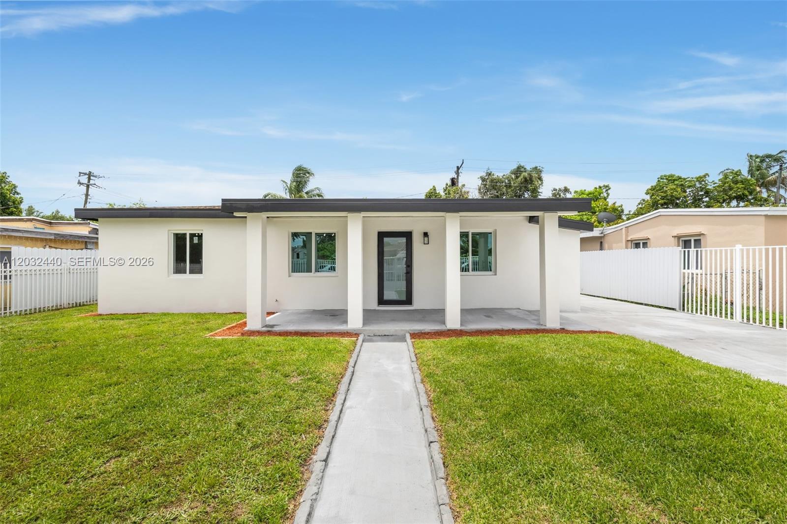 THE PROPERTY IS FULLY REMODELED! Beautiful 3 bedroom, 2 bath home.  OPEN CONCEPT KITCHEN * GORGEUS NEW QUARTZ COUNTERTOPS * NEW KITCHEN CABINETS * NEW IMPACT WINDOWS * NEW ELECTERICAL * NEW PLUMBING * UPDATED BATHROOMS* NEW FLOORS * NEW TANKLESS WATER HEATER * NEW A/C UNITS * NEW FIXTURES THROUGHOUT * NEW PAINT INSIDE AND OUT * NEW RECESSED LIGHTING * SPACIOUS LAUNDRY ROOM * NEW GEORGEOUS FENCING * Beautiful landscaping with private fenced back yard! No HOA fees. Located in the boarder of Hialeah and Miami, close to all shopping and outdoor activities.