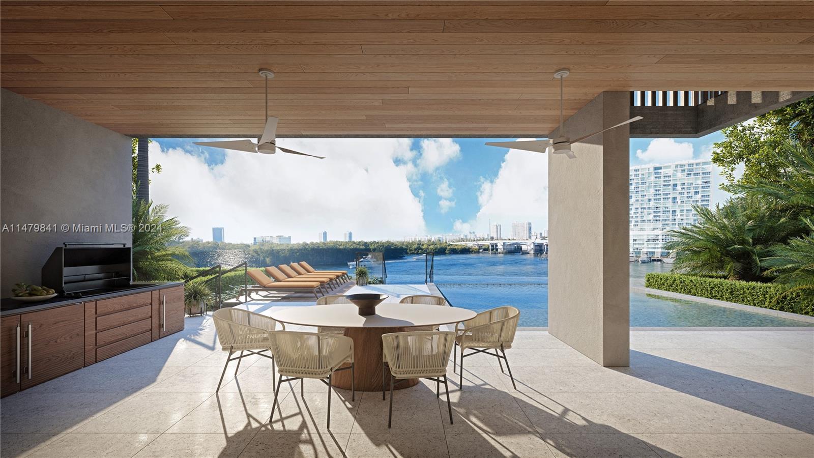 Welcome to your dream waterfront oasis! Designed by the renowned Calil Architects, this home is a masterpiece.
As you step inside, you'll be greeted by 23-foot ceilings and floor-to-ceiling windows in the living room,
showcasing panoramic views of Oleta Park and the sparkling intracoastal waters. Imagine enjoying these
breathtaking vistas along with a 60'F dock that can host 3 vessels just 5 minutes away from the Haulover inlet.
Spanning 5,700 square feet, this home boasts 7 bedrooms and 9.5 bathrooms,Mia Cucina kitchen summer
kitchen, and the beautifully designed custom wine cellar adds a touch of elegance. The three-story glass elevator
ensures easy access to every level, including the 2,000 square foot rooftop terrace, offering a shower, Jacuzzi, and a second summer kitchen.