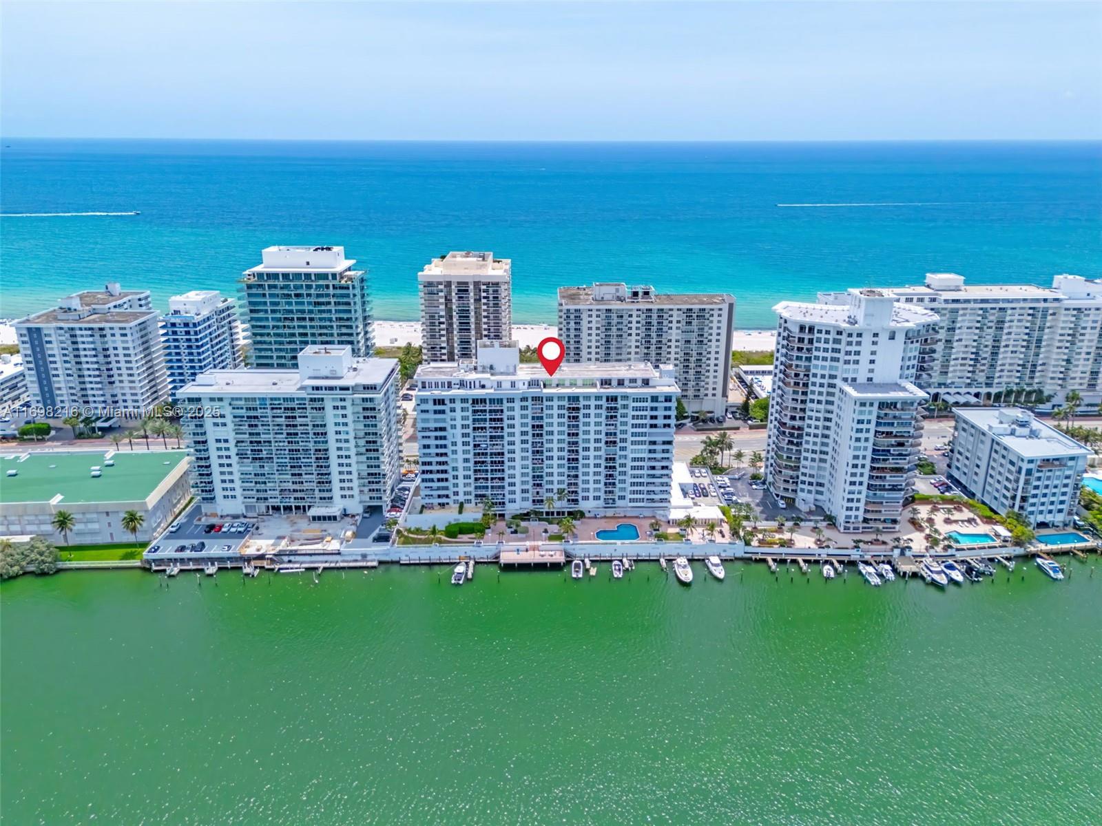 Miami Beach 2 bed/2 full bath. Fully Furnished and Investor Ready. Split floor plan with partial ocean views on  Millionaire's row, Collins Ave, just across the street from the Beach. Other features include beautiful white tile throughout with a nice open kitchen, oversized balcony, hurricane windows in the bedrooms and 1 assigned parking space. Maintenance fee includes A/C, water, high-speed internet, and free Wi-Fi common areas. Building has been well maintained and renovated through the years, and the building has passed its 40 year inspection.  Amenities include: valet, 24/7 front desk concierge, business center, multi-media room, state-of-the art exercise room, sauna, barbecue area and pool facing the intercoastal. Two pets are welcome without weight restrictions.